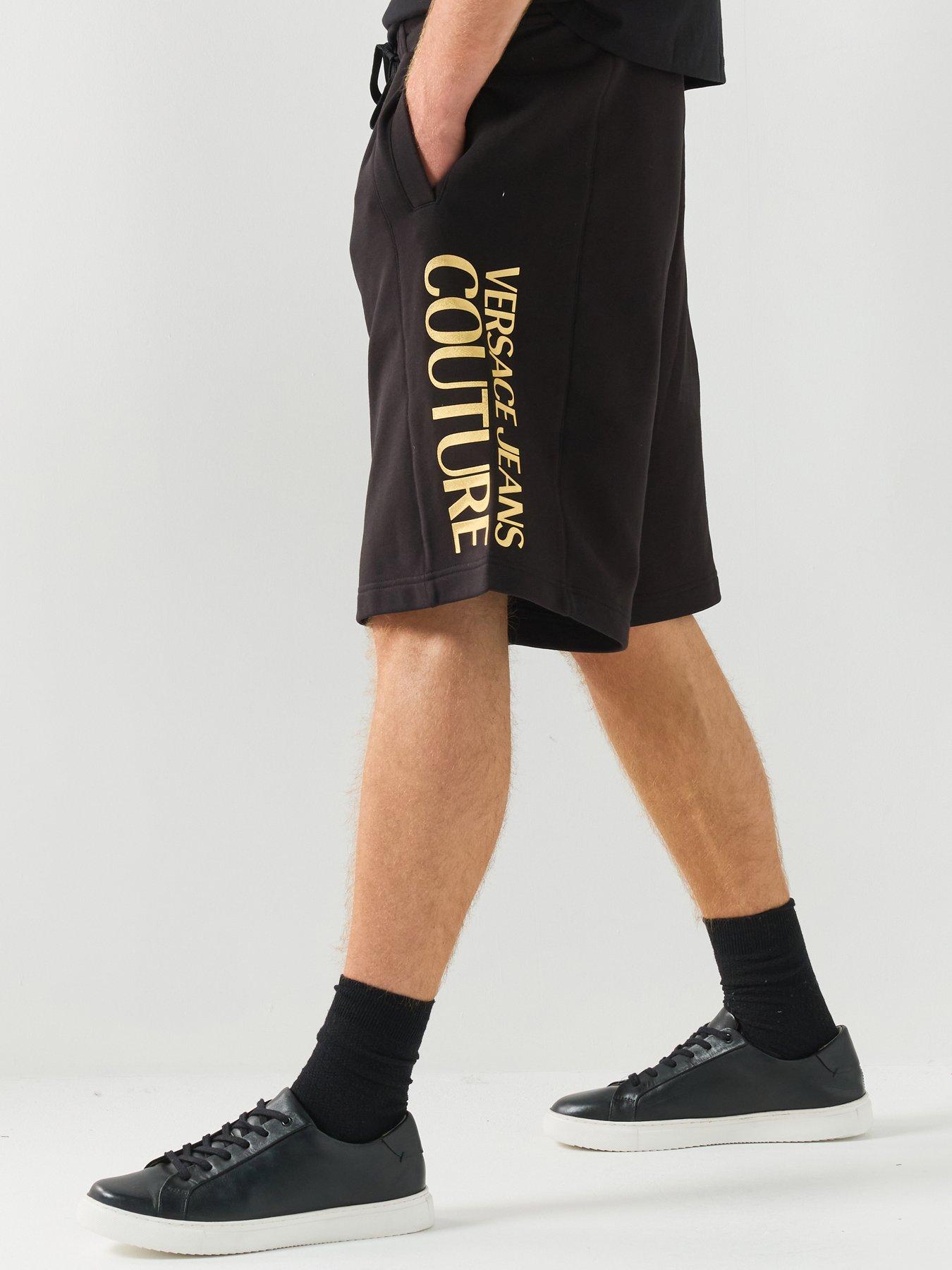 Versace Jeans Couture Versace Jeans Couture Foil Logo Jersey Regular Fit Shorts - Black
