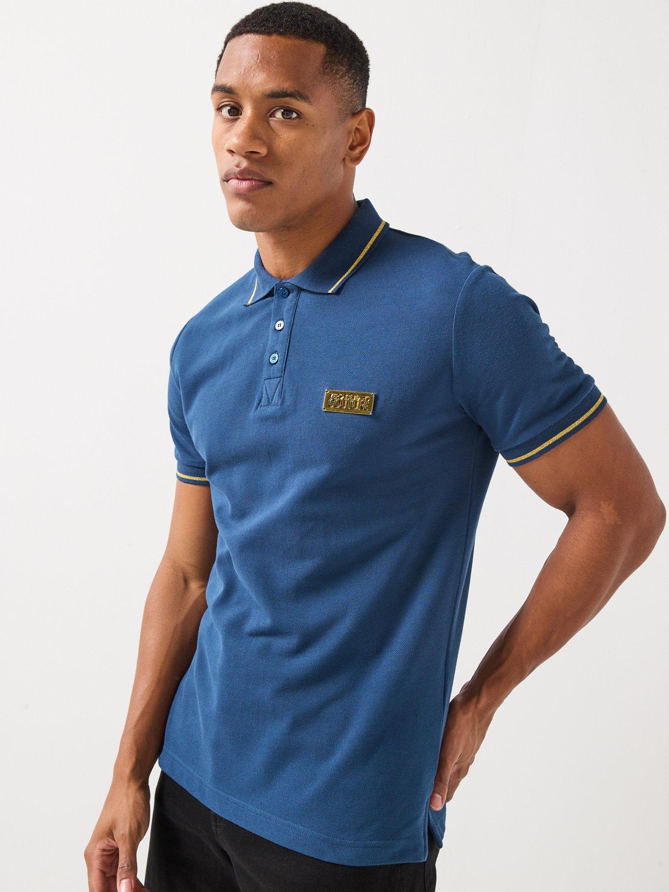 Versace Jeans Couture Metal Badge Polo Shirt - Blue
