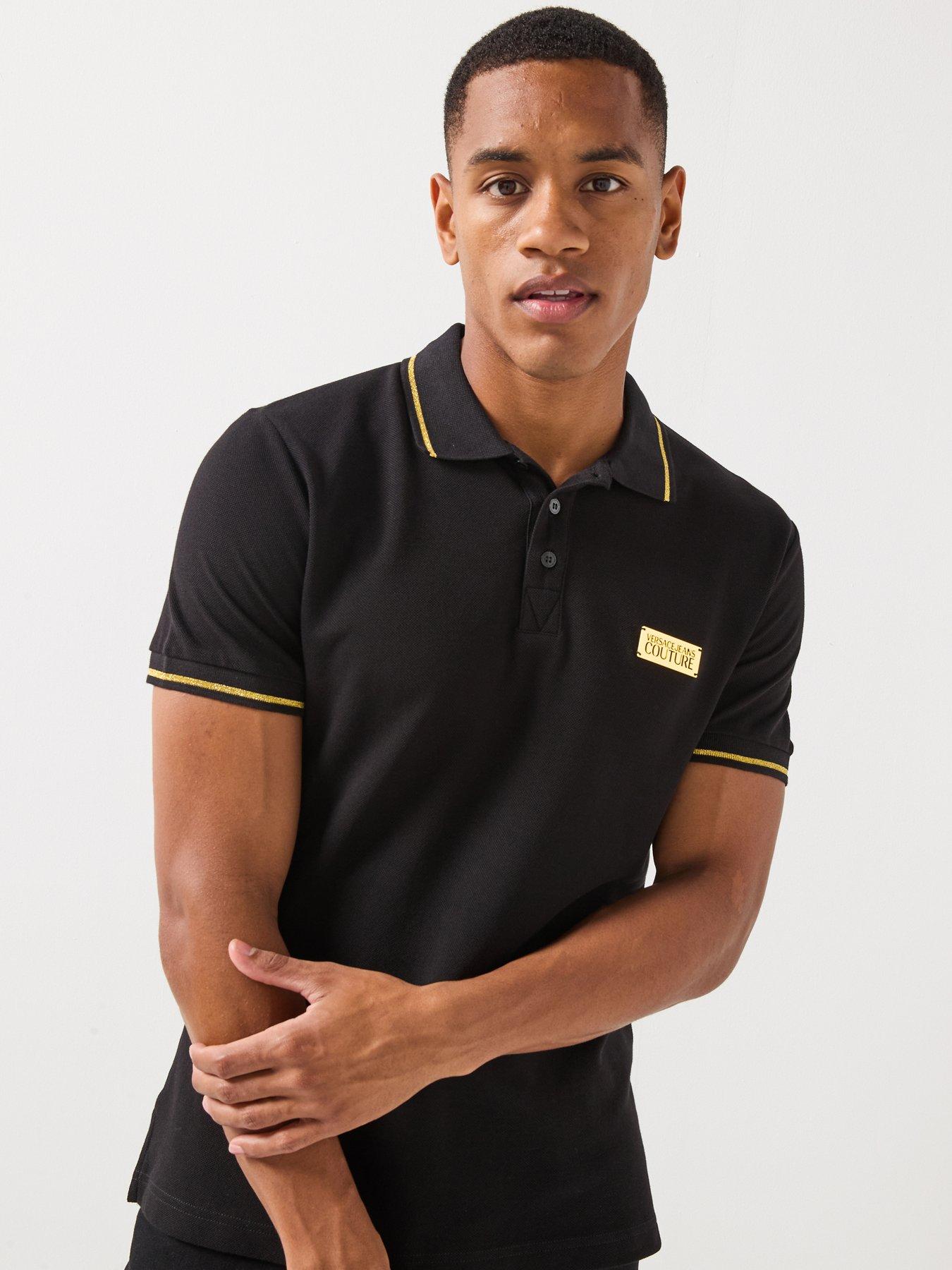 Versace Jeans Couture Metal Badge Polo Shirt - Black