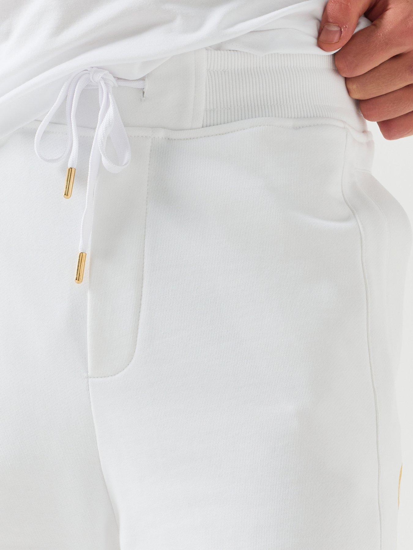 Image 6 of 6 of Versace Jeans Couture Versace Jeans Couture Foil Logo Jersey Regular Fit Shorts - White