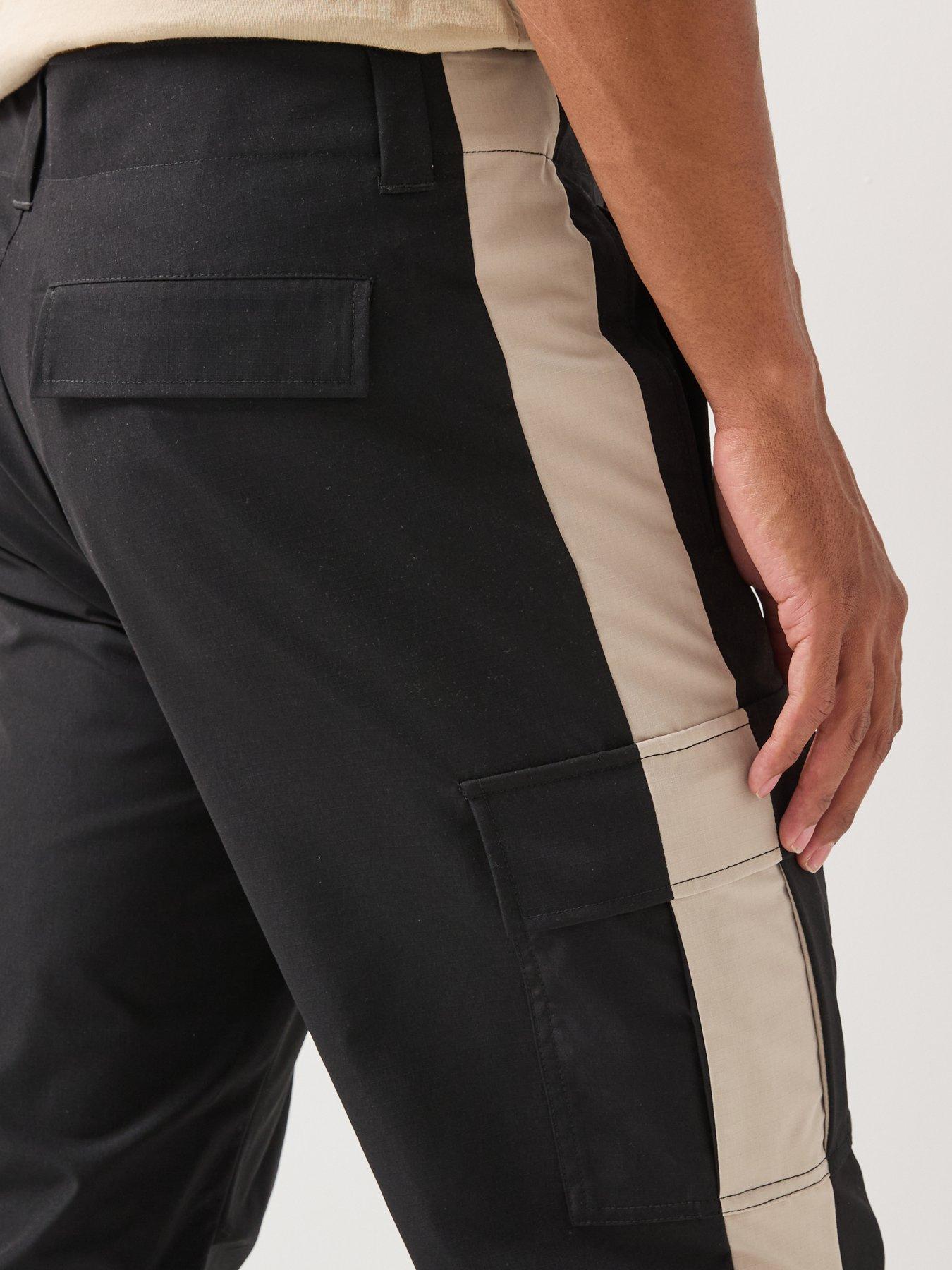 Image 5 of 6 of Versace Jeans Couture Contrast Side Panel Trousers - Black