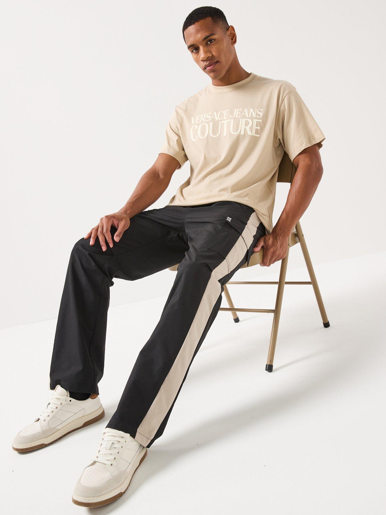 Image 6 of 6 of Versace Jeans Couture Contrast Side Panel Trousers - Black