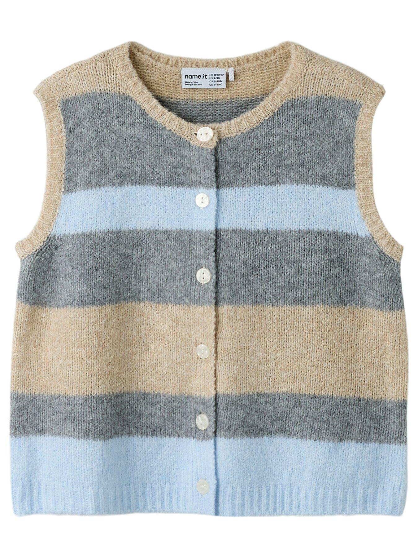 Name It Girls Striped Knitted Vest - Multi