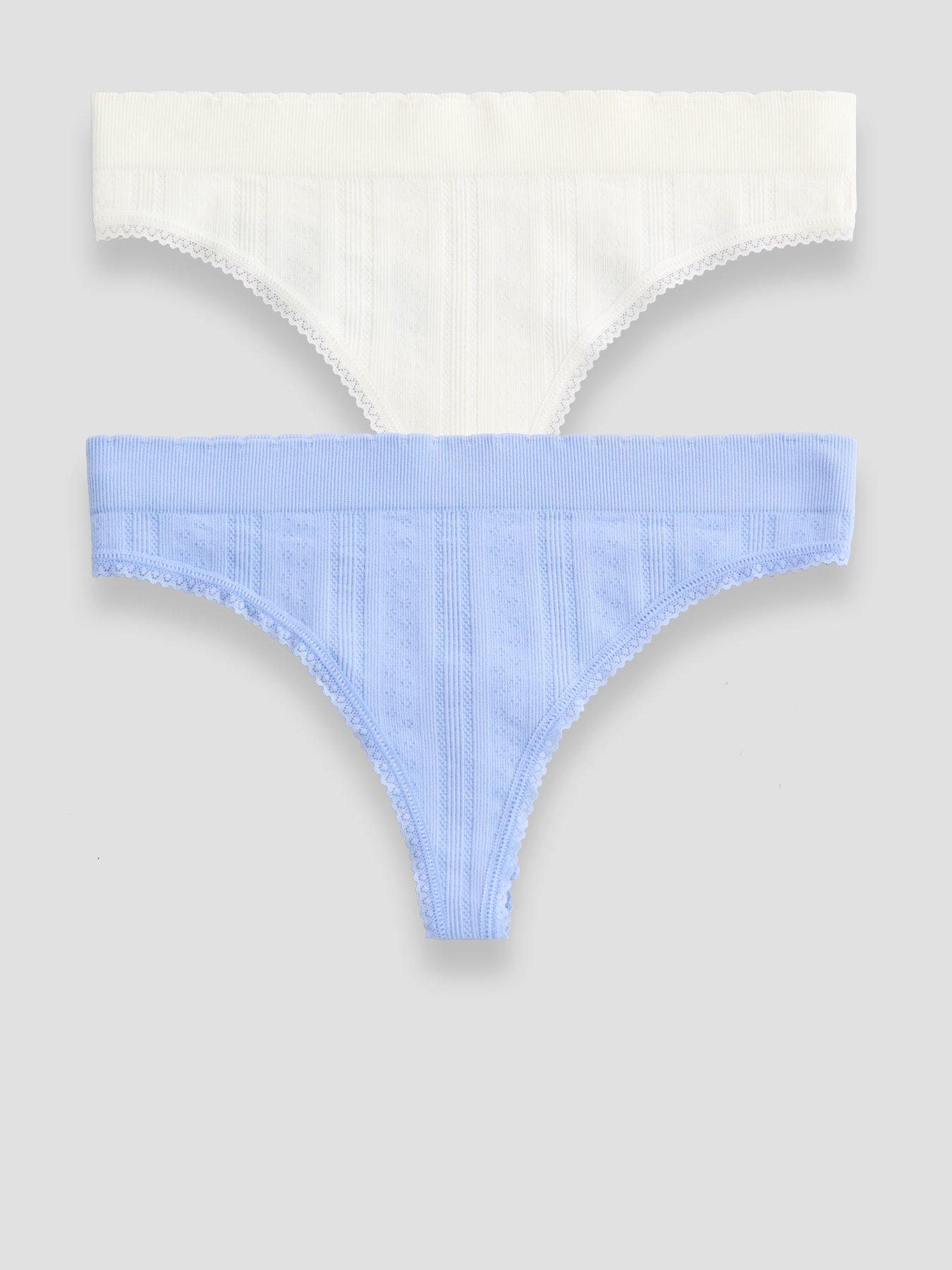 The Very Collection 2 Pack Pointelle Seamless Thongs - Multi