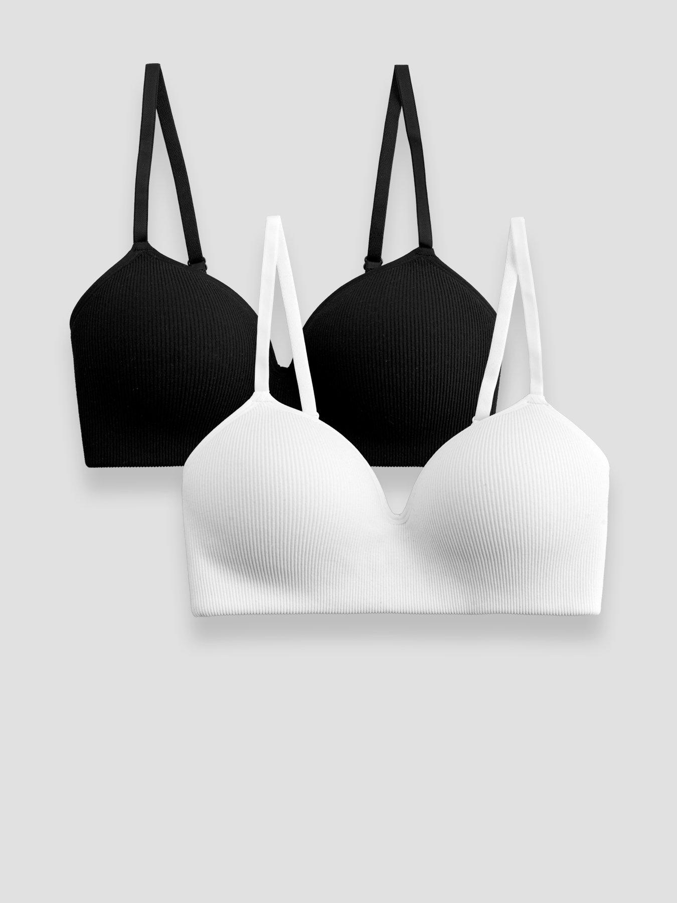 The Very Collection 2 Pack Seamless Padded Bralette - Black/White