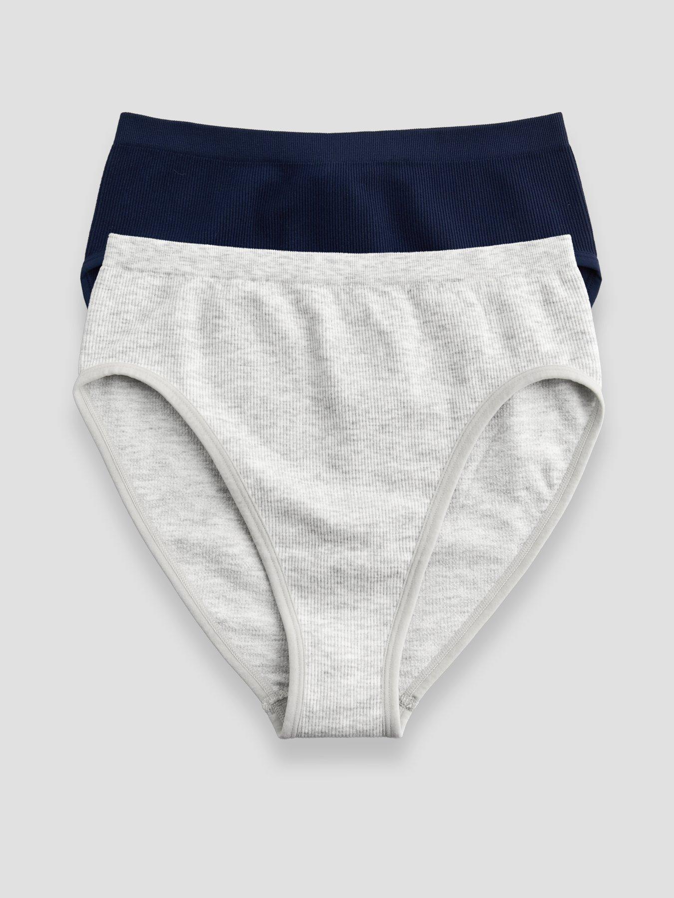 The Very Collection 2 Pack Seamless High Waist Briefs - Grey/Navy