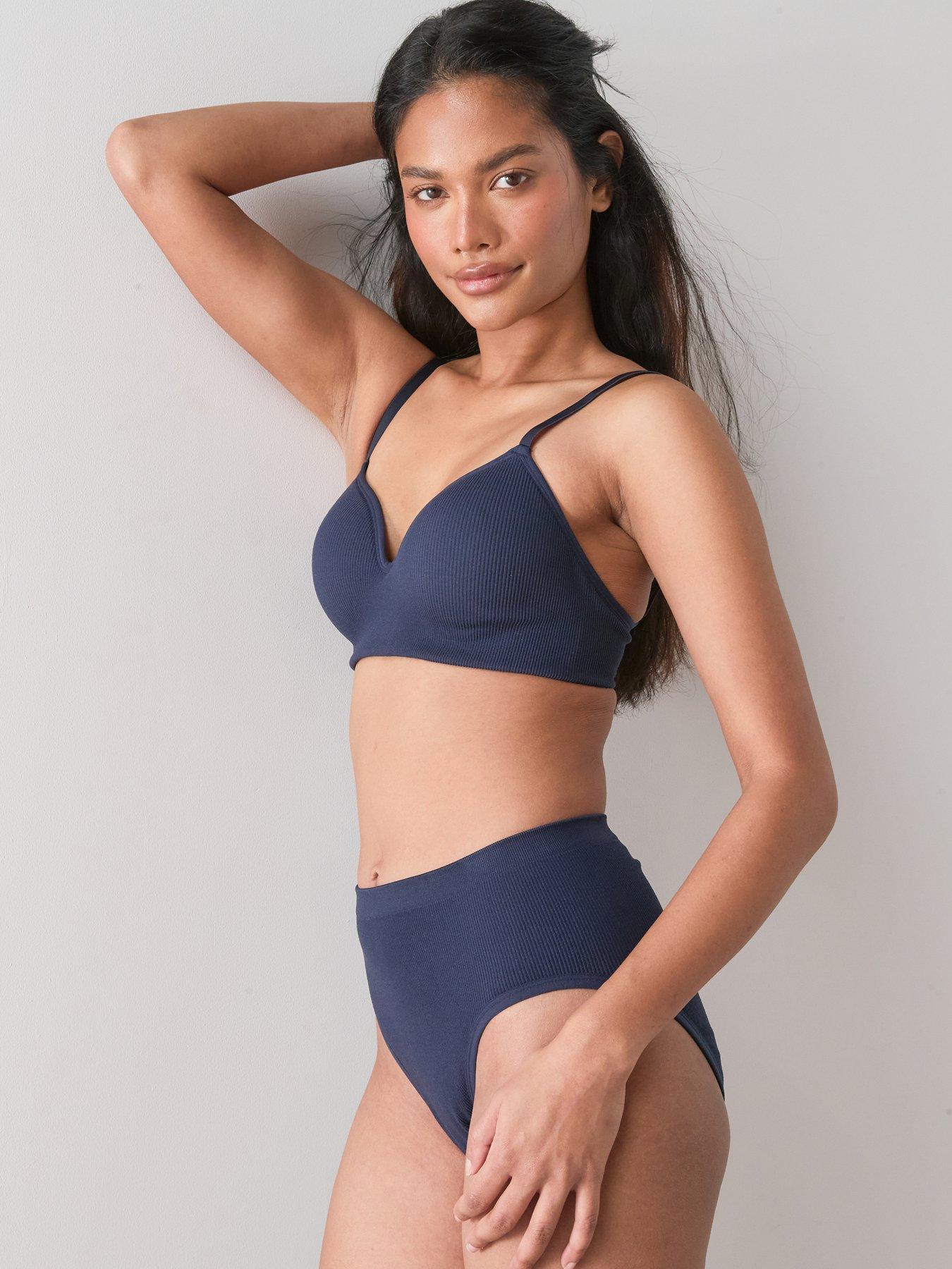 Image 6 of 6 of The Very Collection 2 Pack Seamless High Waist Briefs - Grey/Navy