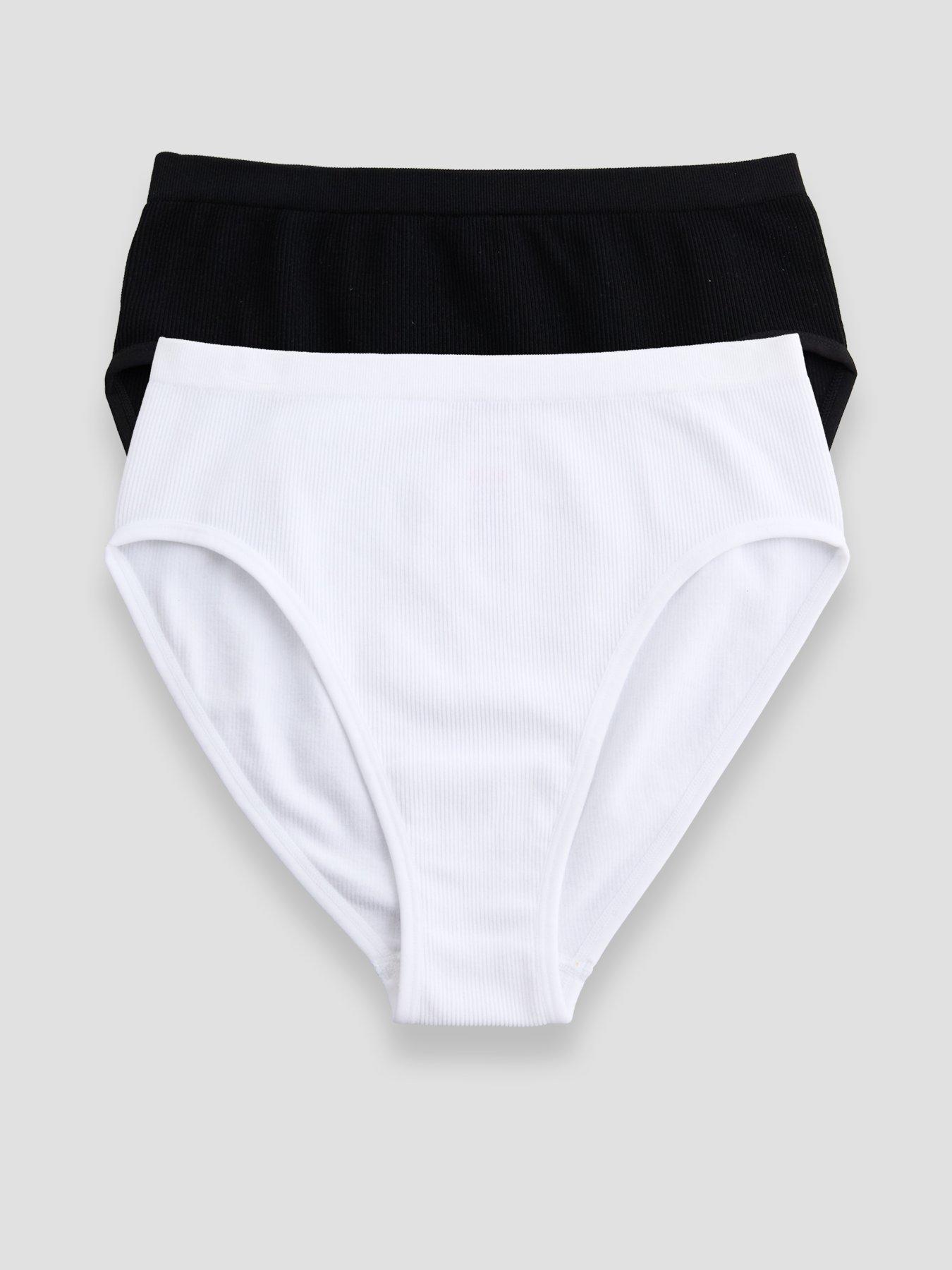 The Very Collection 2 Pack Seamless High Waist Briefs - Black/White
