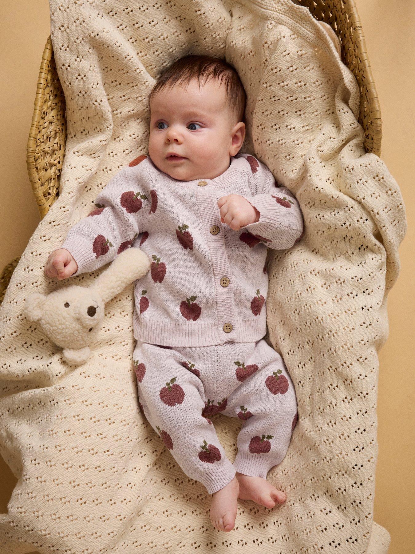 Lil Atelier Baby Girls Apple Knitted Cardigan - Light Pink