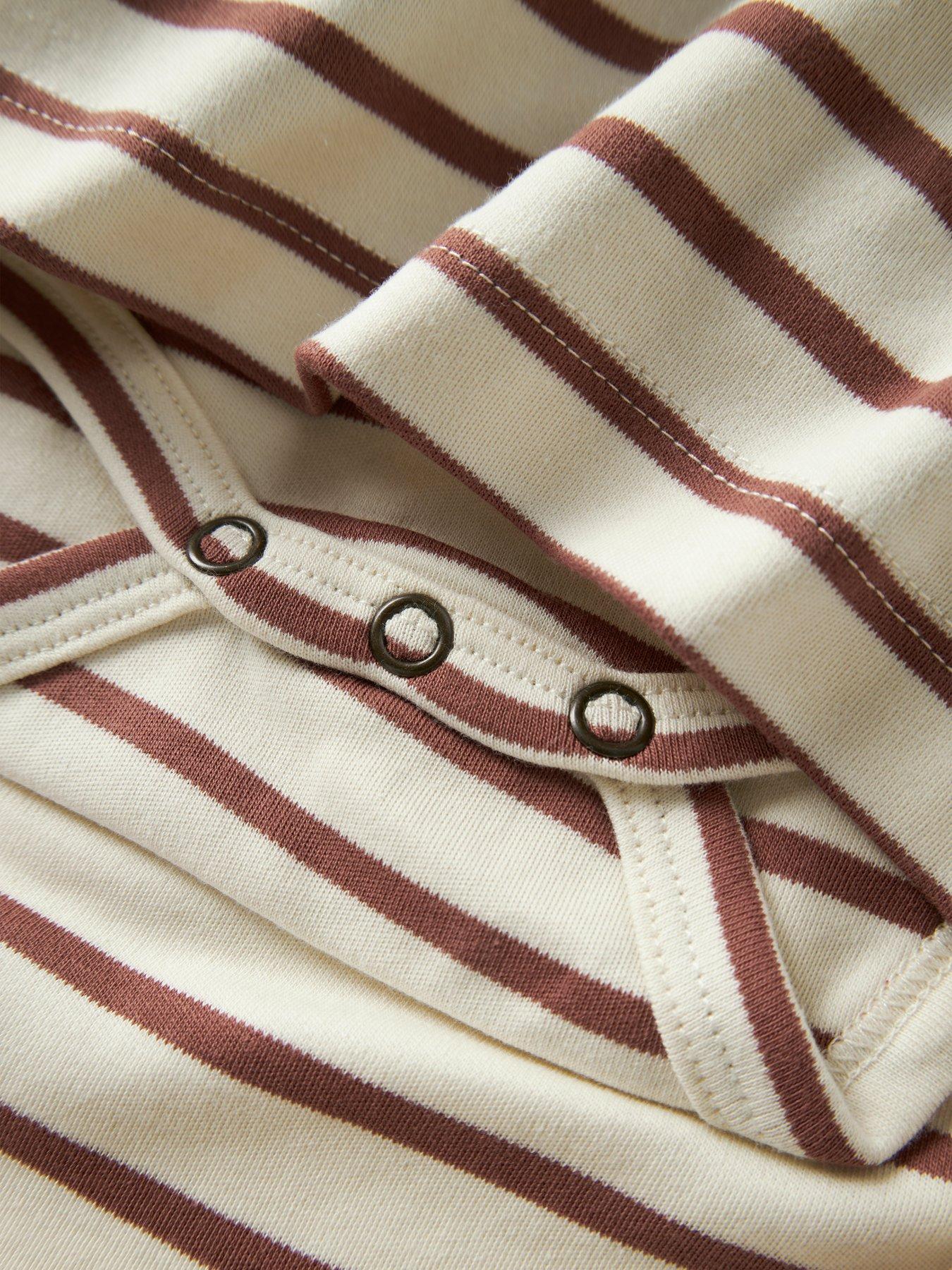 Image 3 of 3 of Lil Atelier Baby Girls Stripe Bodysuit Dress - Cream