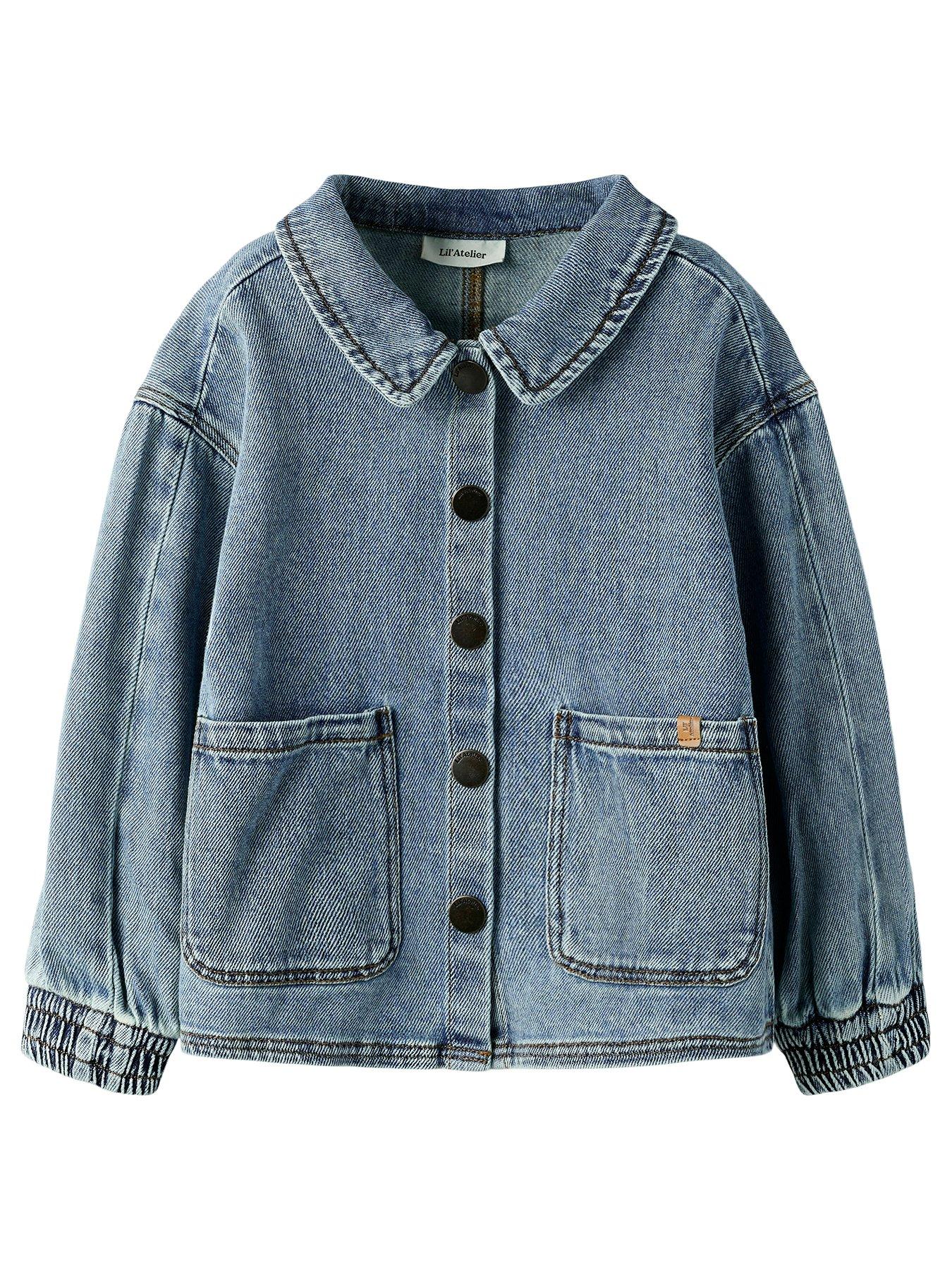 Lil Atelier Mini Girls Co-ord Denim Shirt - Blue