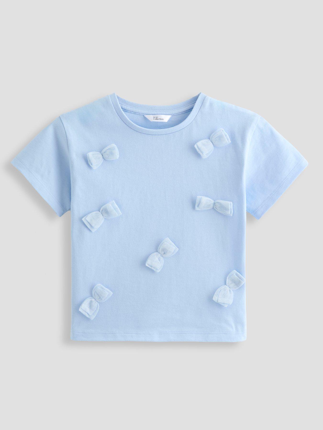 Image 2 of 5 of The Very Collection Girls 3-Pack Short Sleeve 3D Bow Detail T-Shirts - Multi