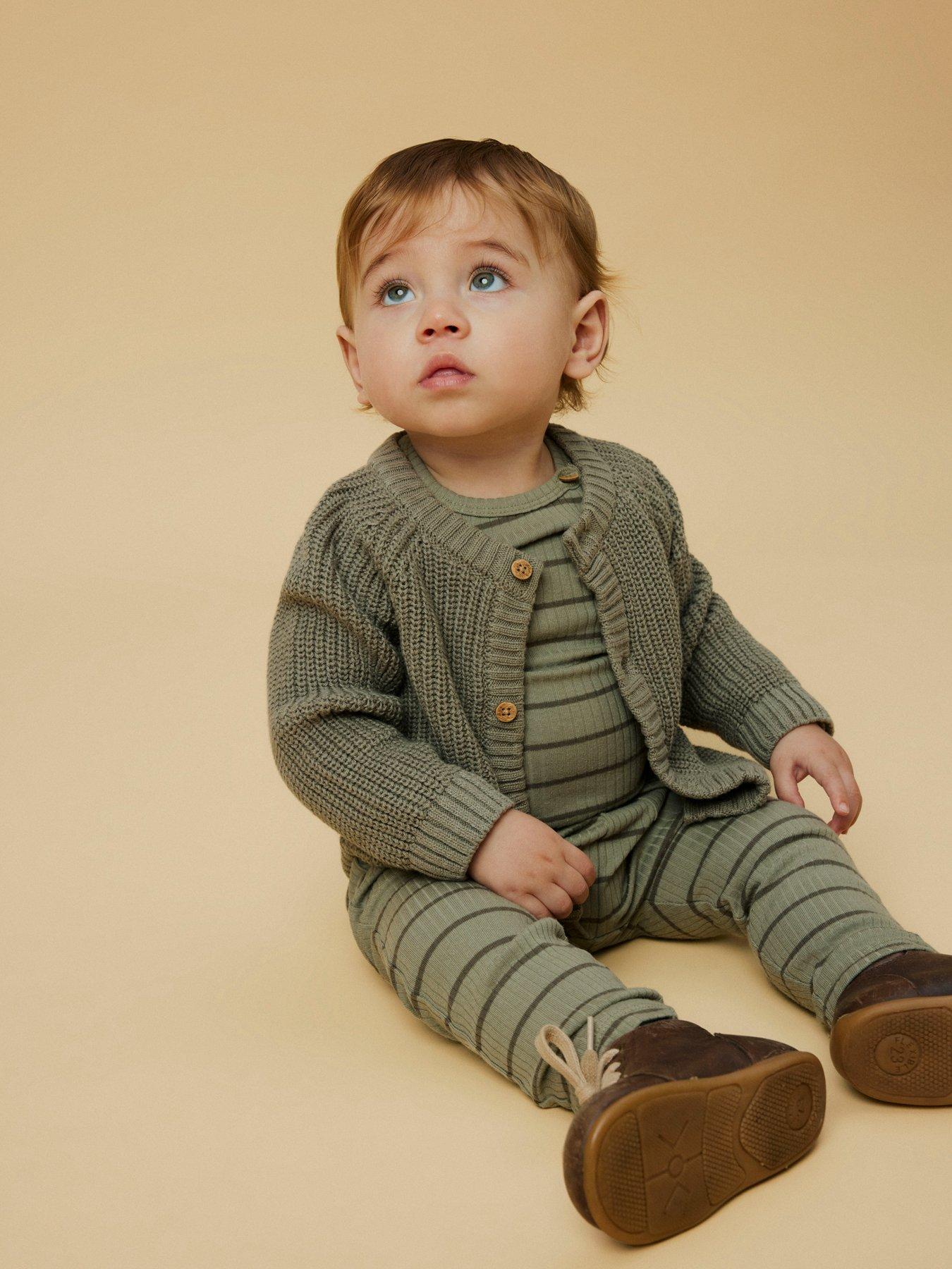 Lil Atelier Unisex Baby Striped Long Sleeve Bodysuit - Green