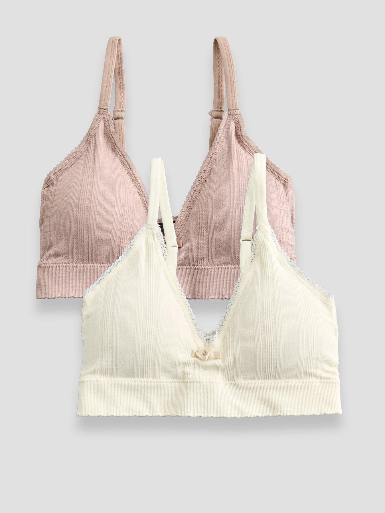 The Very Collection 2 Pack Pointelle Seamless Bralette - Multi