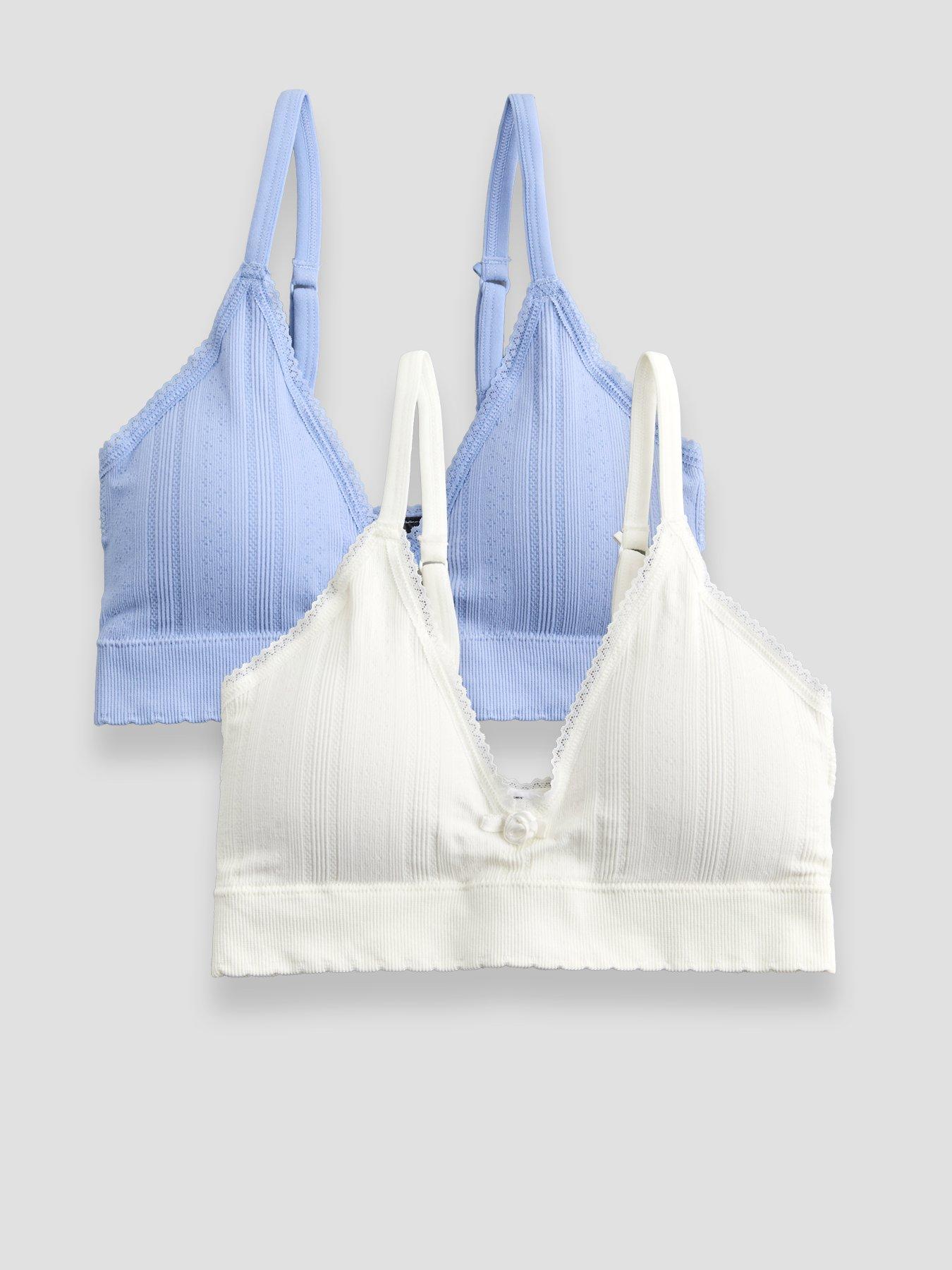 Image 1 of 7 of The Very Collection 2 Pack Pointelle Seamless Bralette - Multi