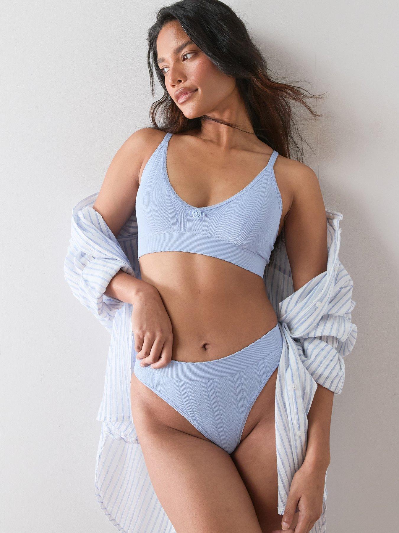 Image 2 of 7 of The Very Collection 2 Pack Pointelle Seamless Bralette - Multi
