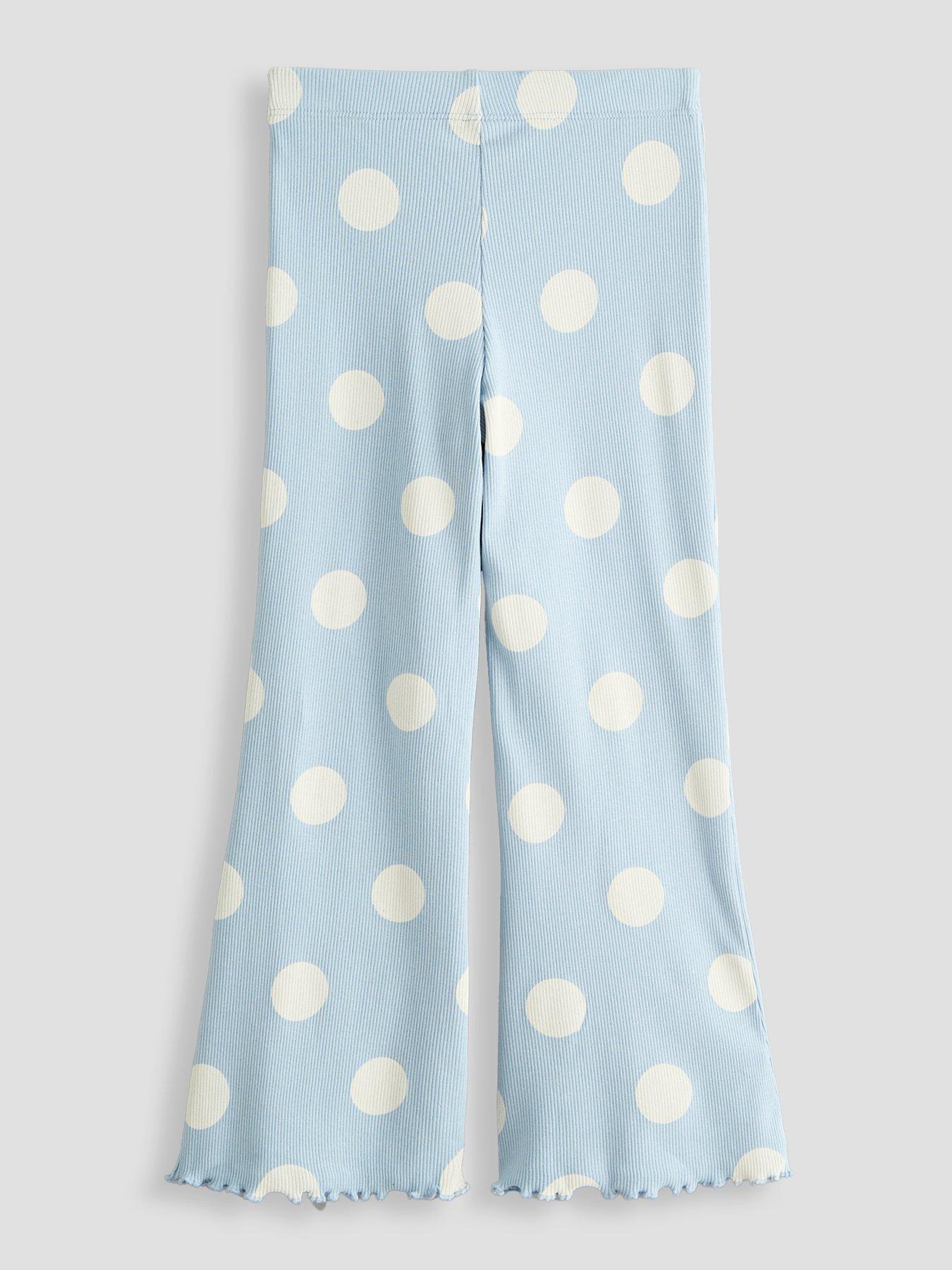 Image 2 of 4 of The Very Collection Girls Polka Dot Rib Flare Leggings - Blue
