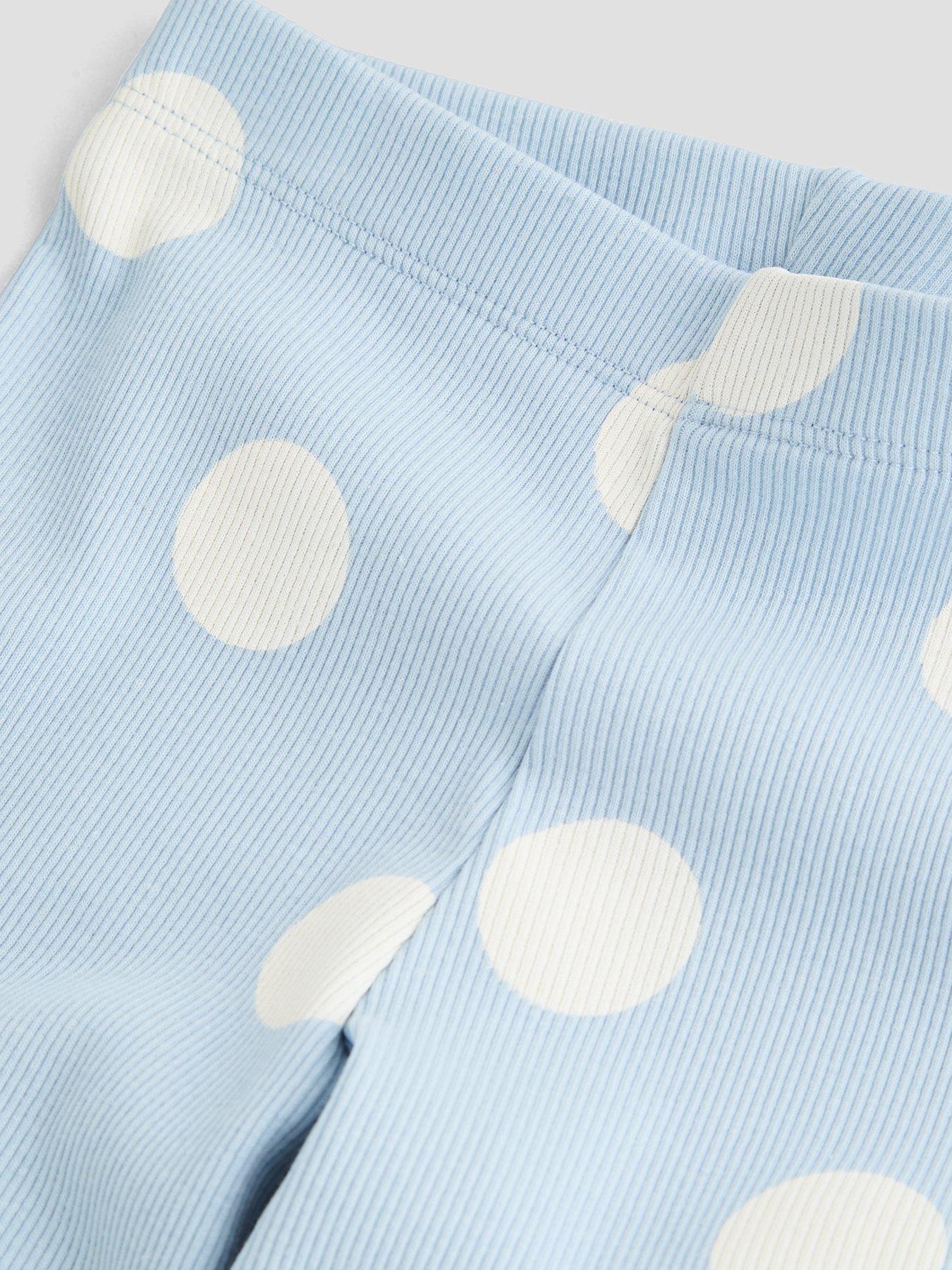 Image 3 of 4 of The Very Collection Girls Polka Dot Rib Flare Leggings - Blue