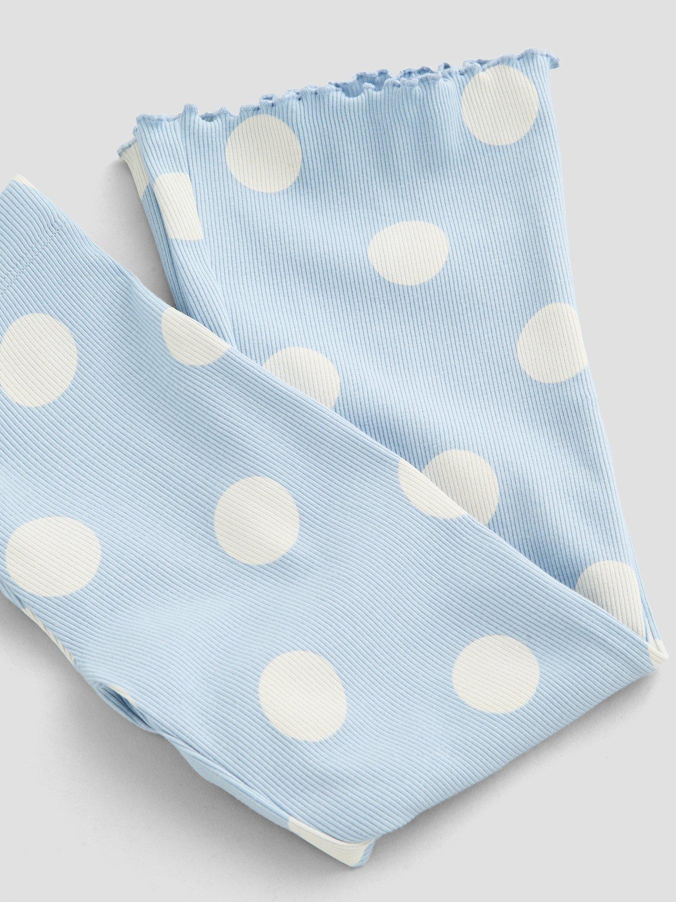 Image 4 of 4 of The Very Collection Girls Polka Dot Rib Flare Leggings - Blue