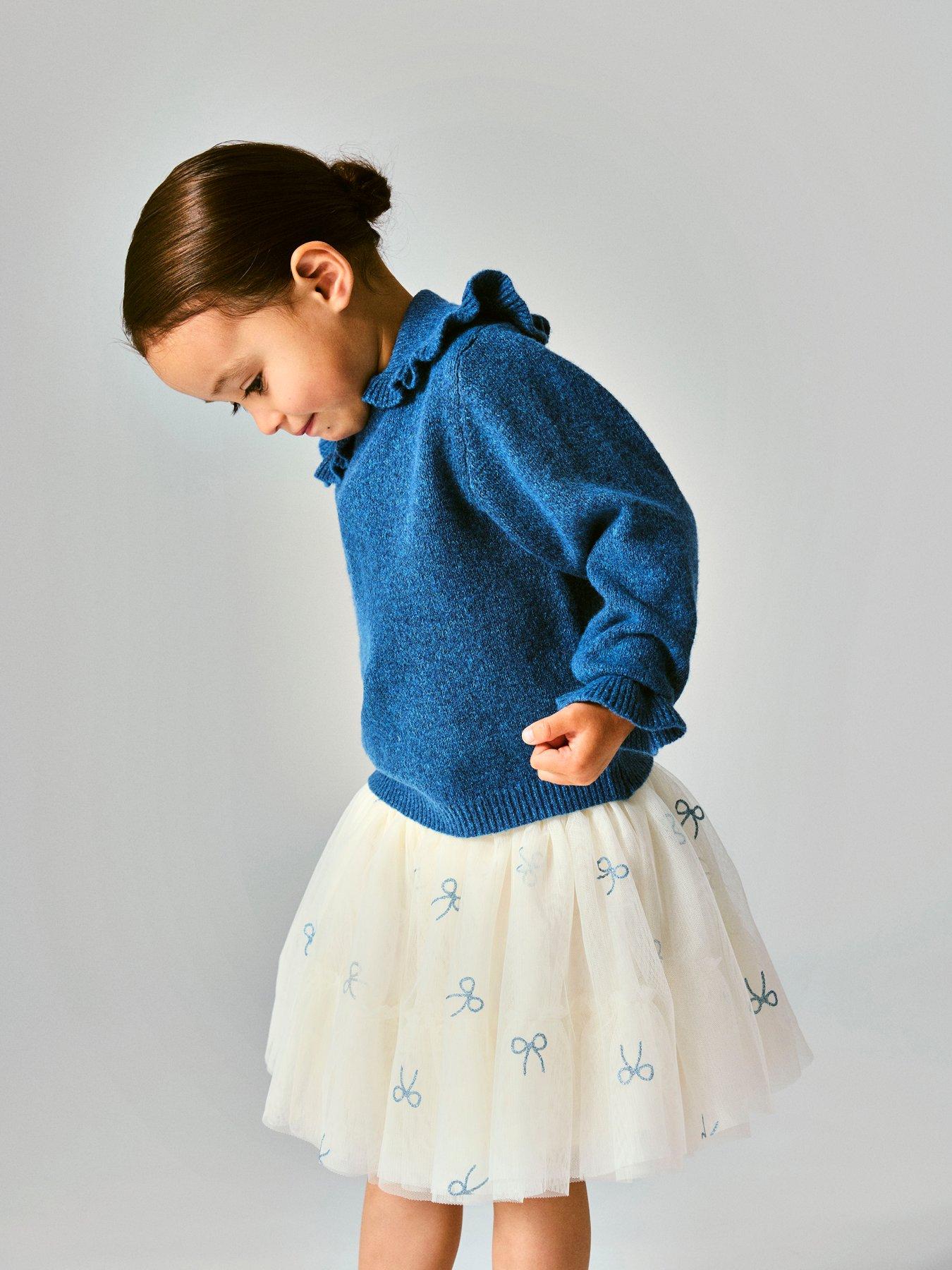 Name It Mini Girls Bow Detail Tulle Skirt - Cream