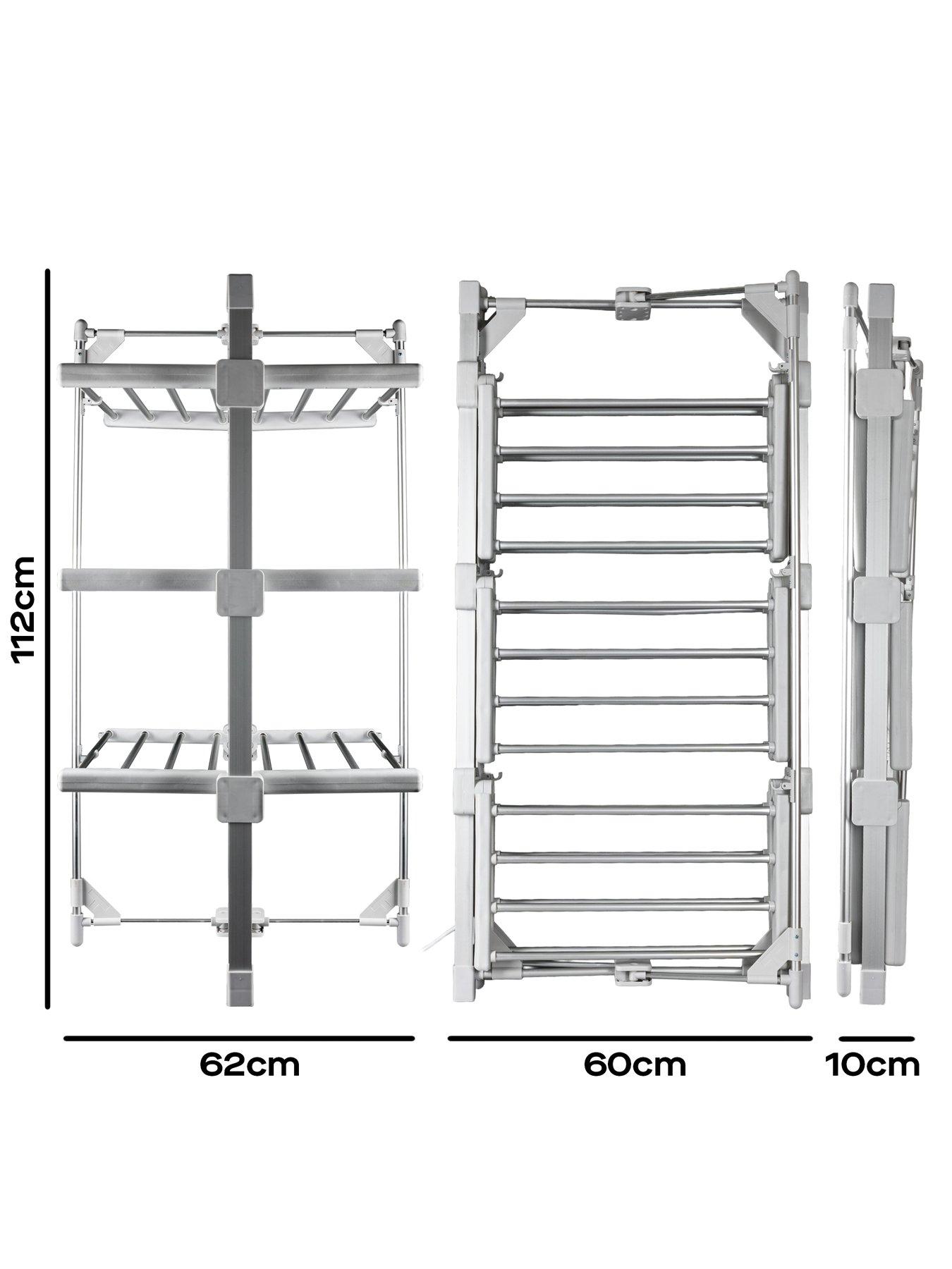  image of daewoo-small-3-tier-airer-with-cover