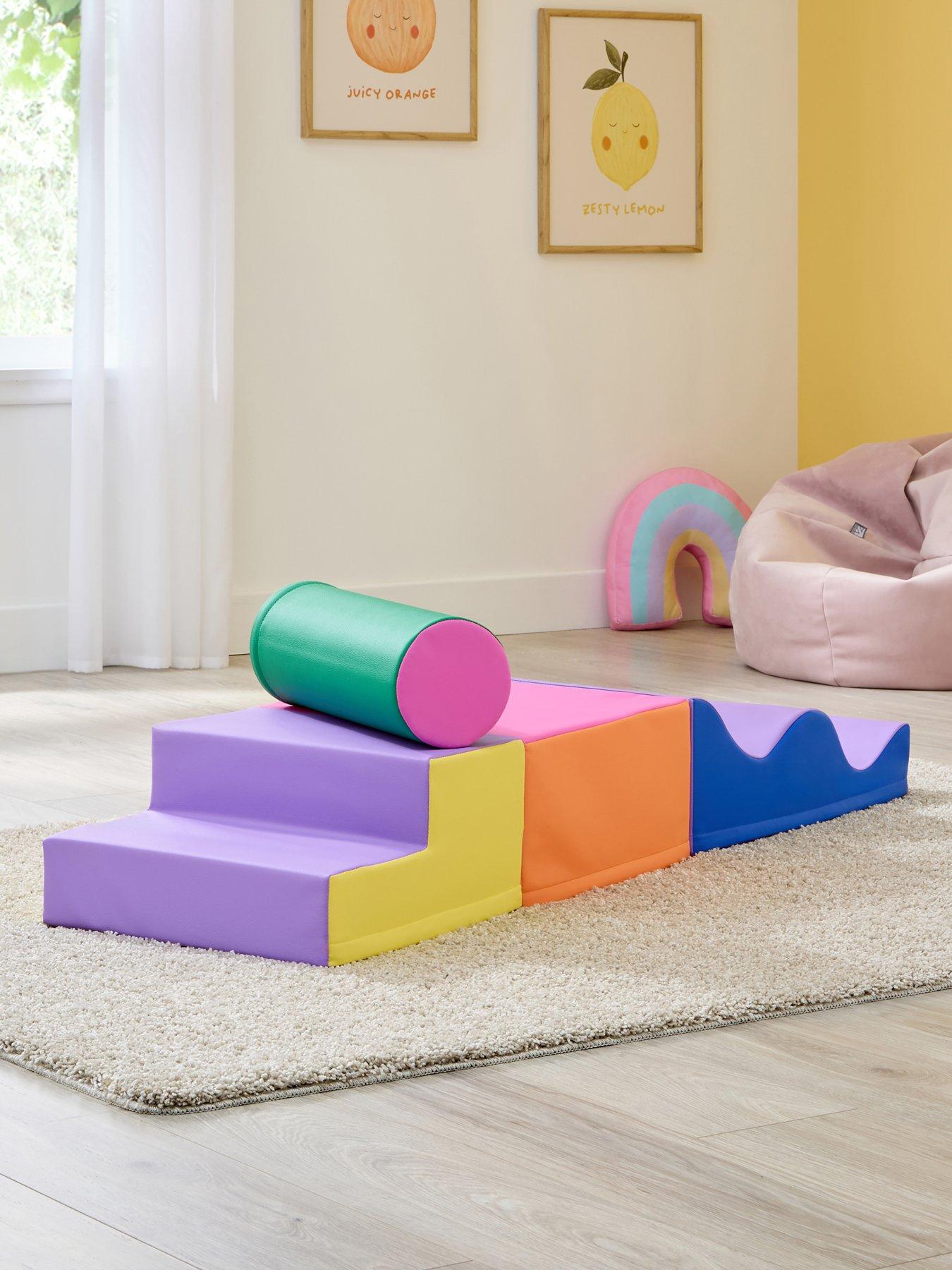 Image 1 of 7 of Soft Steps Soft Steps Soft Play Large Wave &amp; Slide 4 Piece Play Set