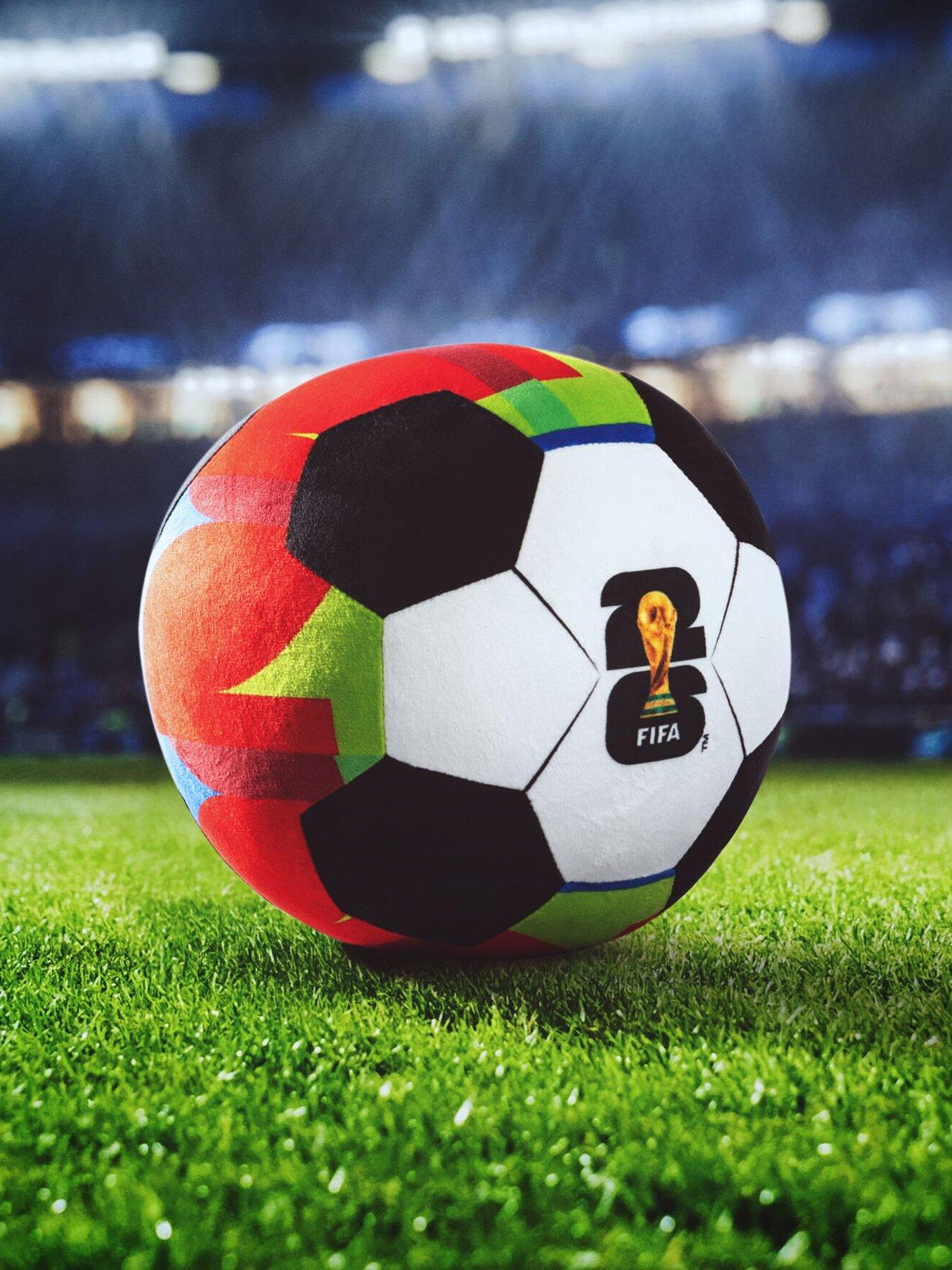 Image 1 of 6 of FIFA 9-Inch Red Plush Football - Soft, Collectible World Cup Plush Toy - Official  Pattern - Ages 3+