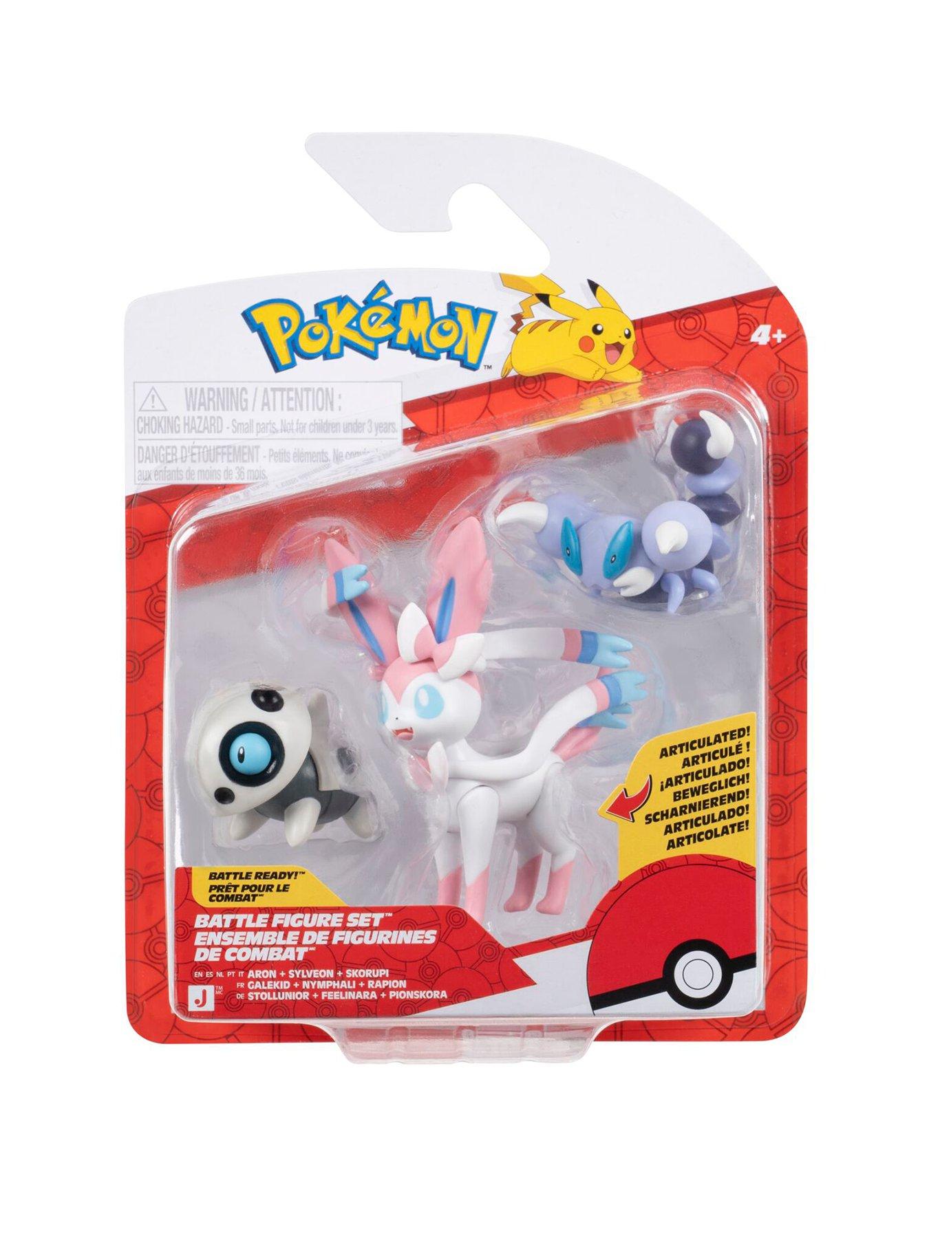 Pokemon Pokemon Battle Figure 3 Pack - Features 2-Inch Aron and Skorupi and 3-Inch Sylveon Battle Figures