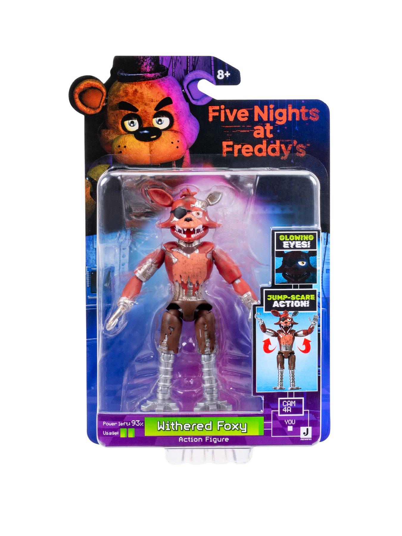 Five Nights at Freddy's Withered Foxy - 5-Inch Articulated Figure with Jumpscare Feature and Glow-In-The-Dark Eyes