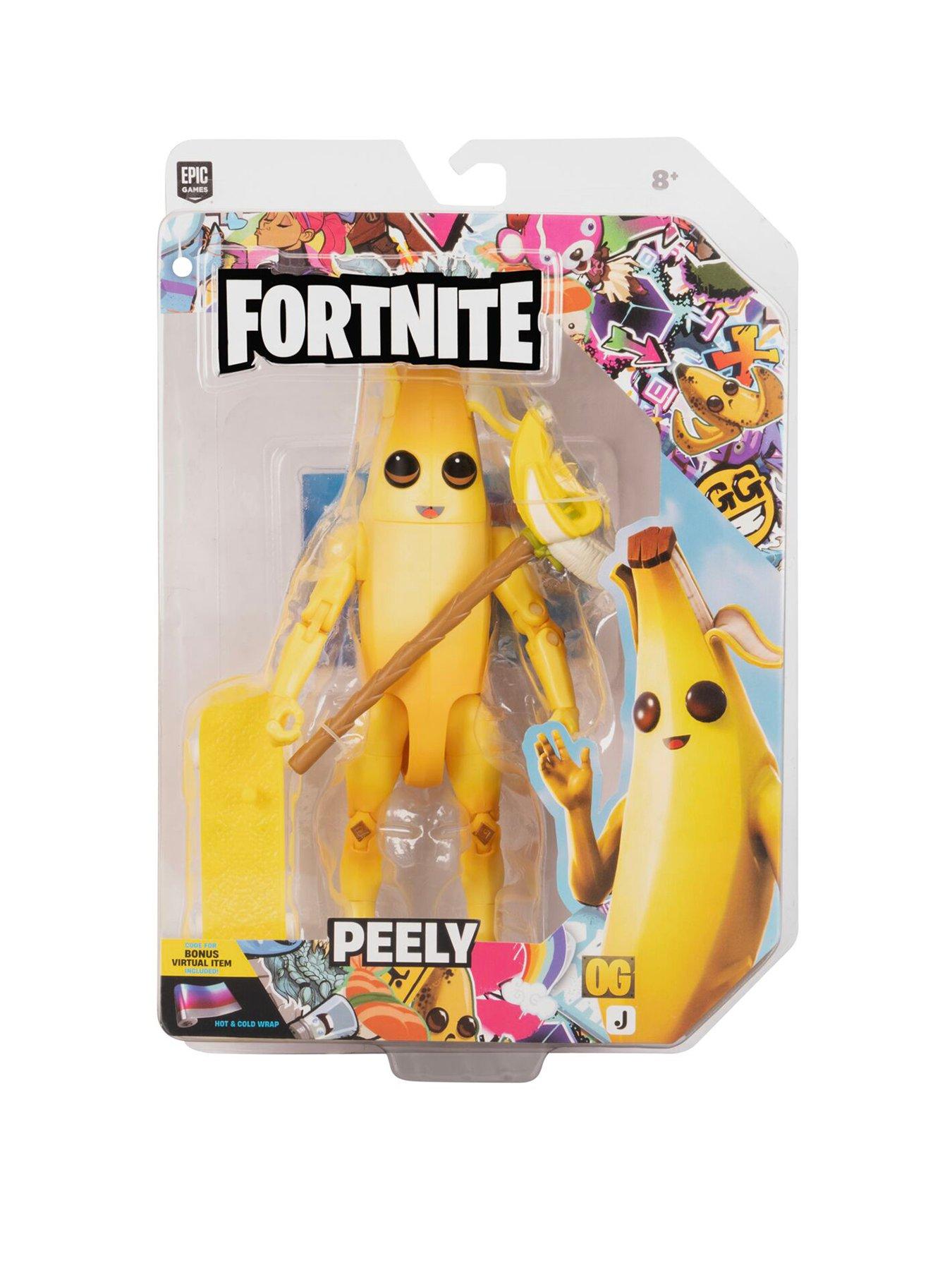 Fortnite Legendary Peely - 6-inch Articulated Figure with Harvesting Tool, Back Bling, and Code for Bonus Virtual Item