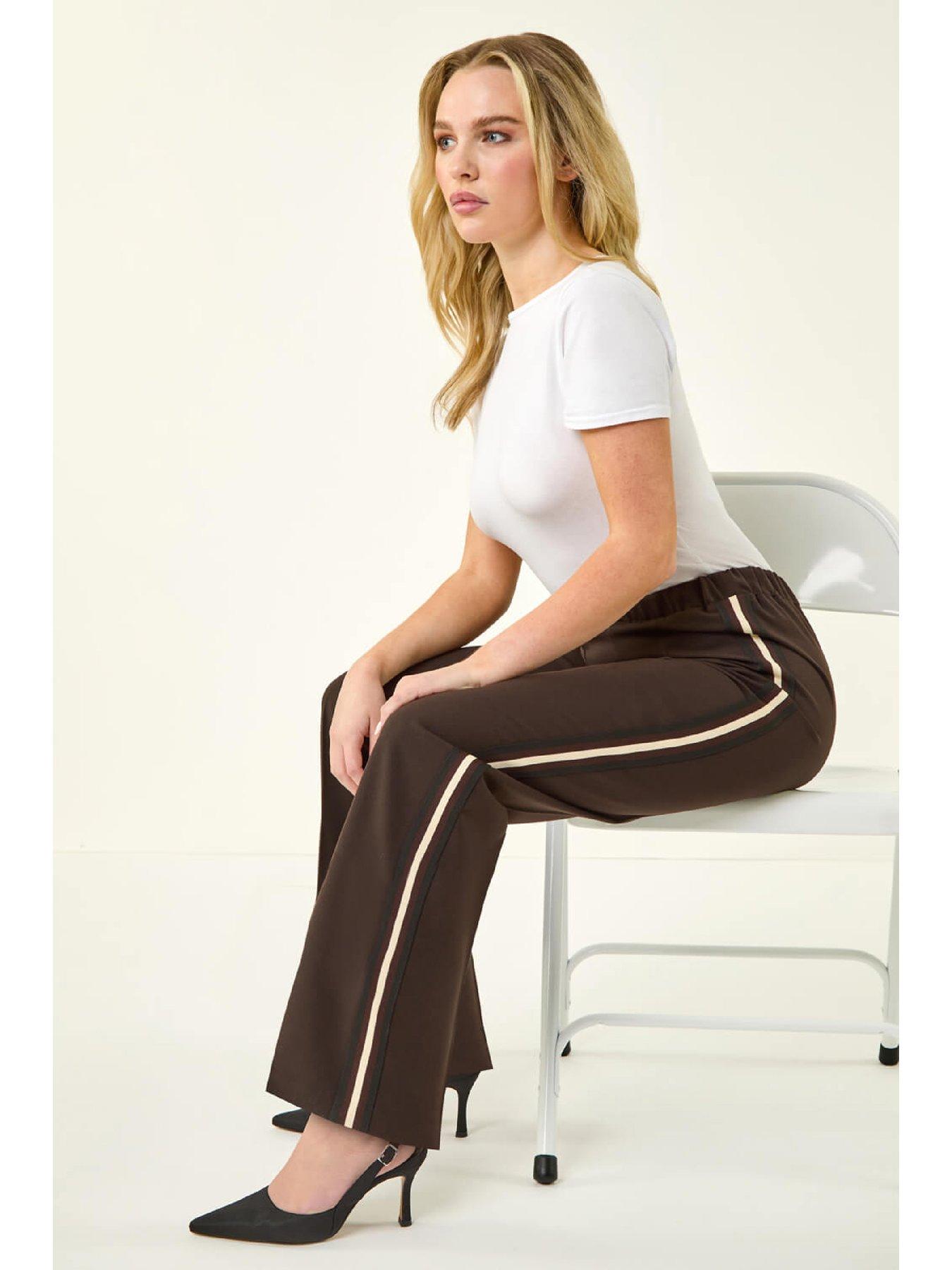 front image of roman-petite-side-stripe-trouser