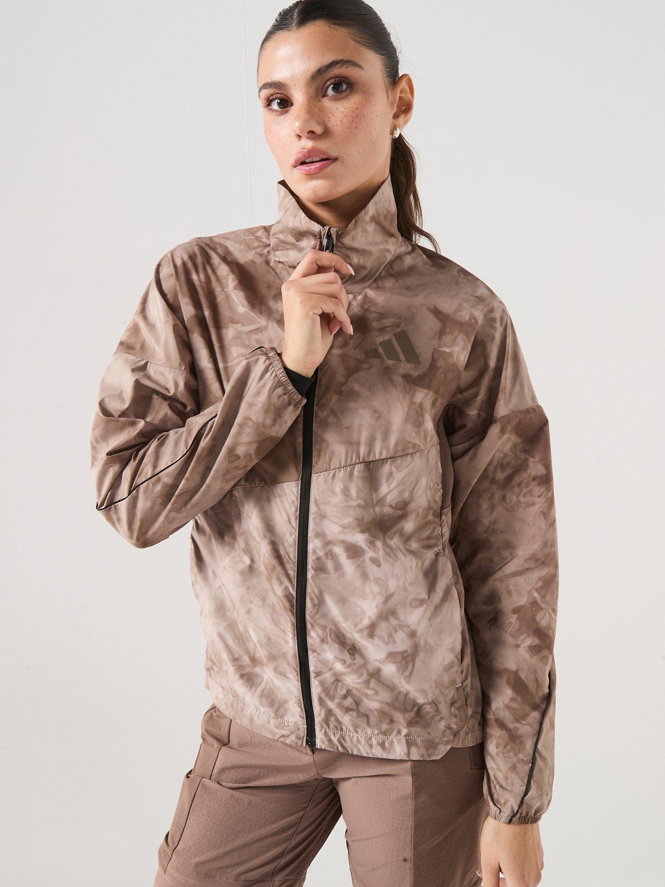 adidas Terrex Womens Trail Running Printed Windbreaker - Brown
