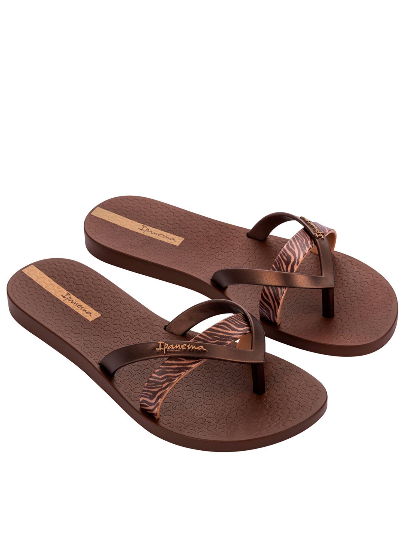  image of ipanema-kirei-chic-print-flip-flop-brown