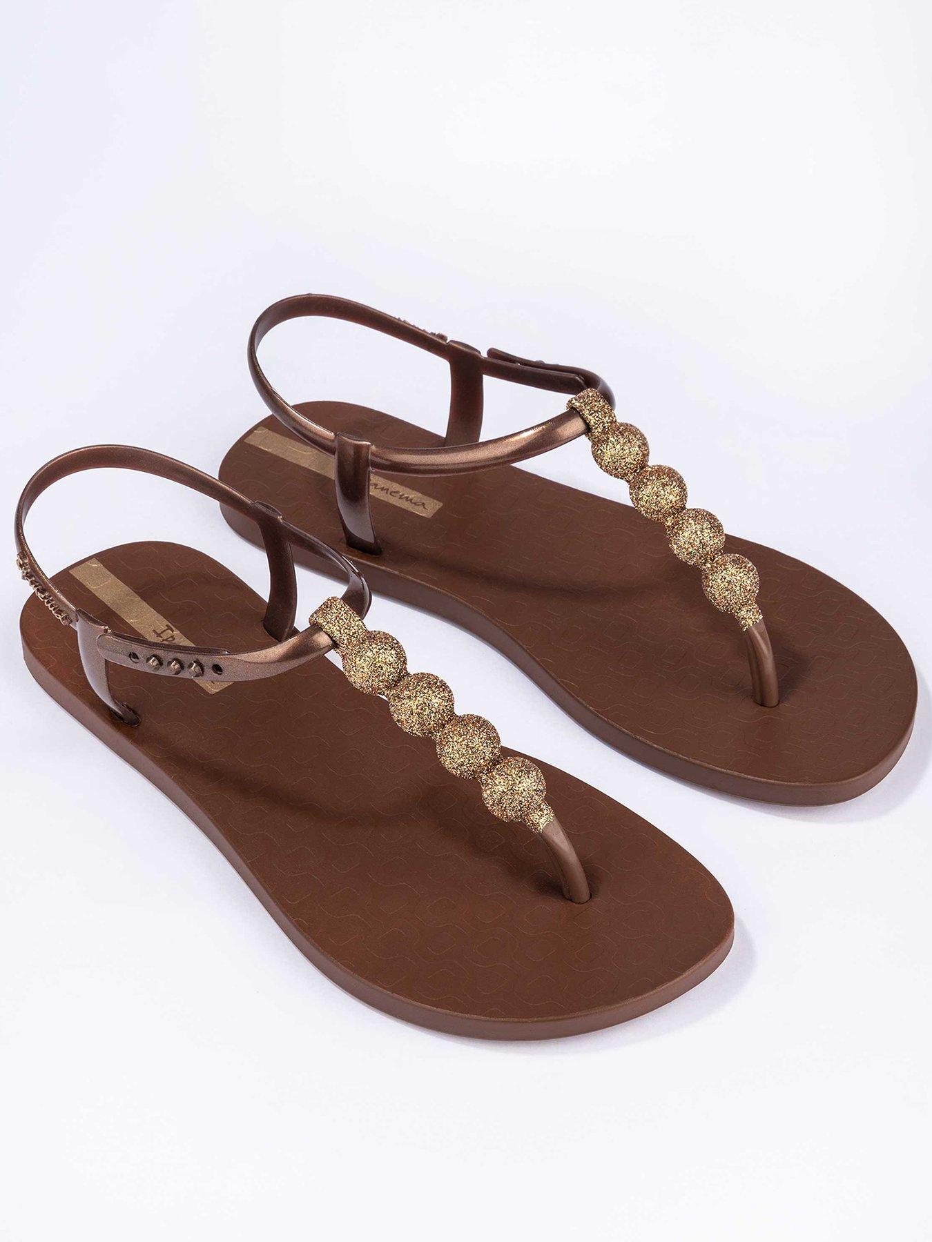 Image 1 of 4 of Ipanema Glitter Bobble Sandals - Brown