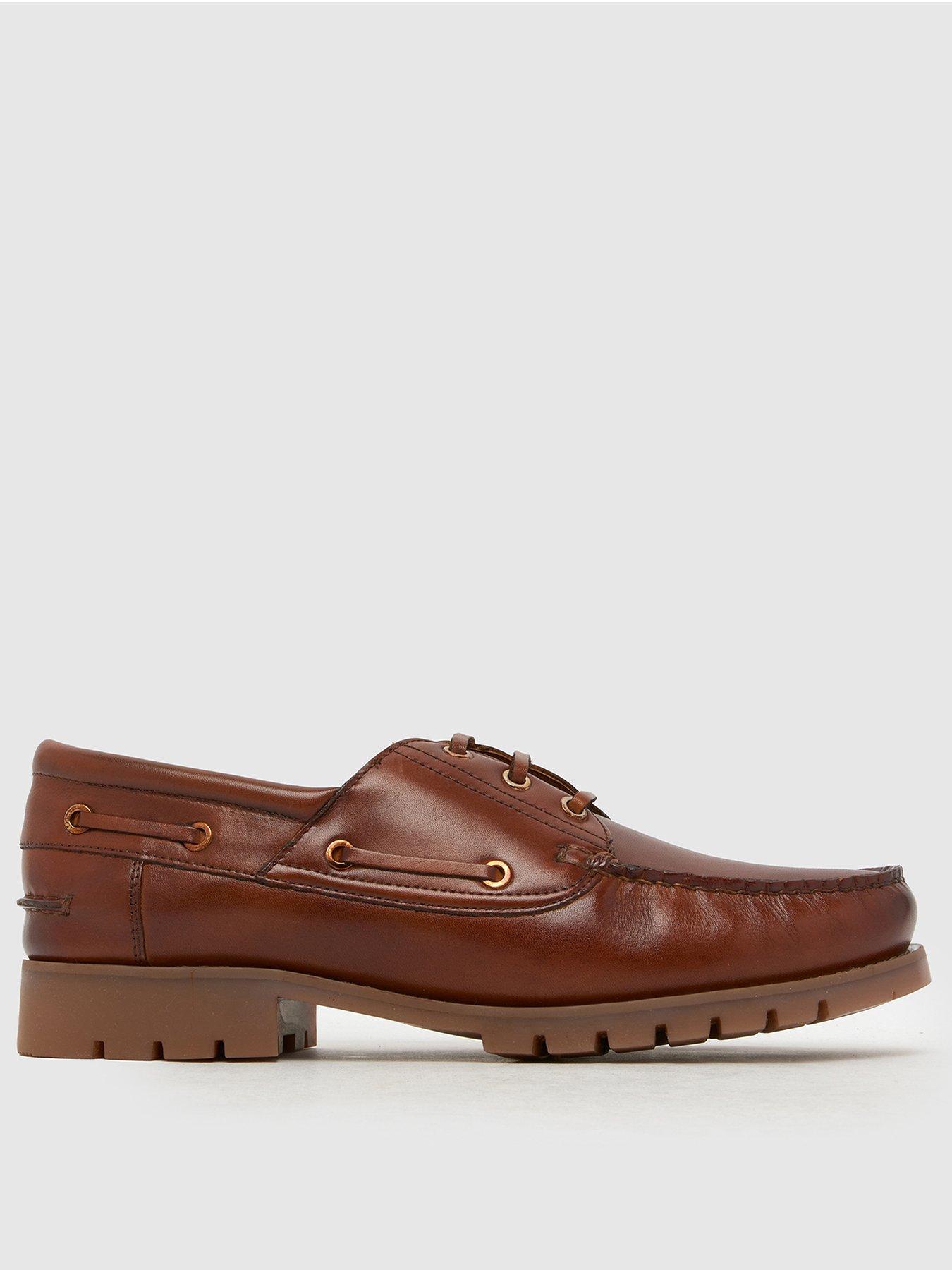 Image 1 of 4 of Schuh Paris Leather Boat Shoe - Brown