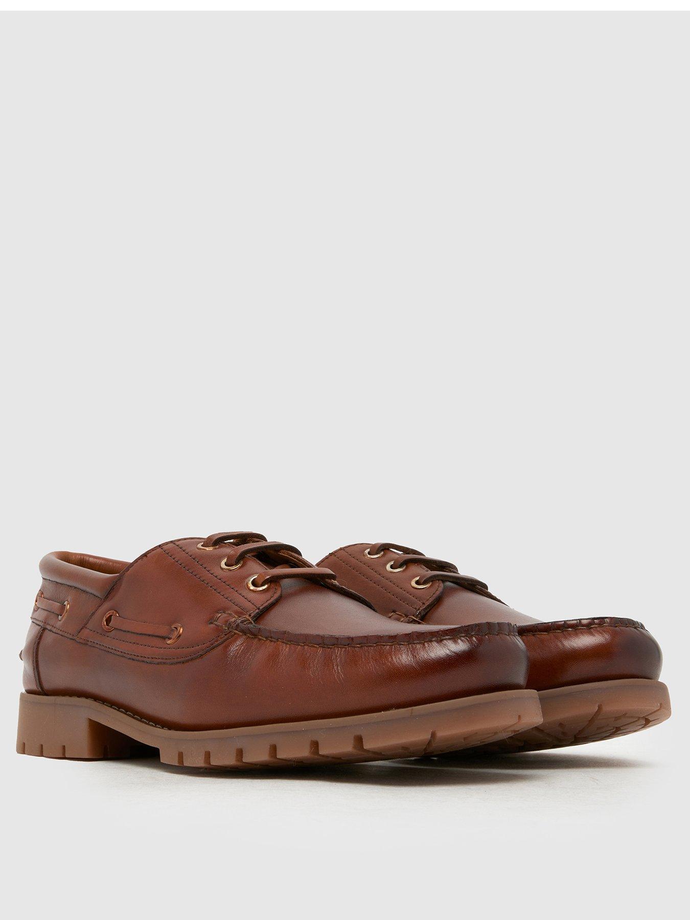 Image 2 of 4 of Schuh Paris Leather Boat Shoe - Brown