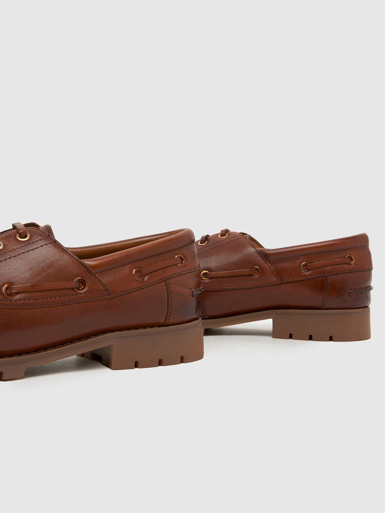 Image 4 of 4 of Schuh Paris Leather Boat Shoe - Brown