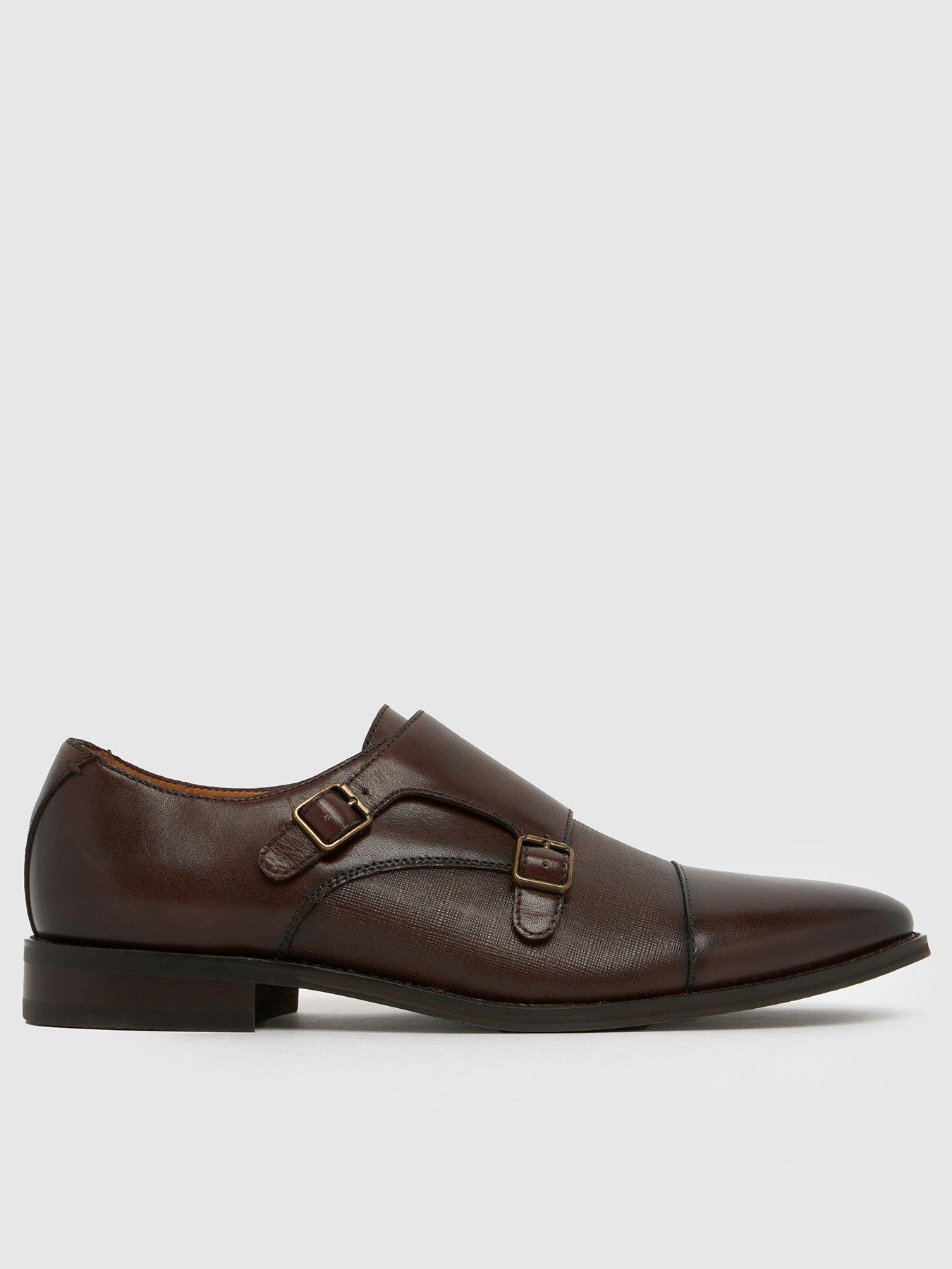  image of schuh-rocky-leather-monk-shoe-brown
