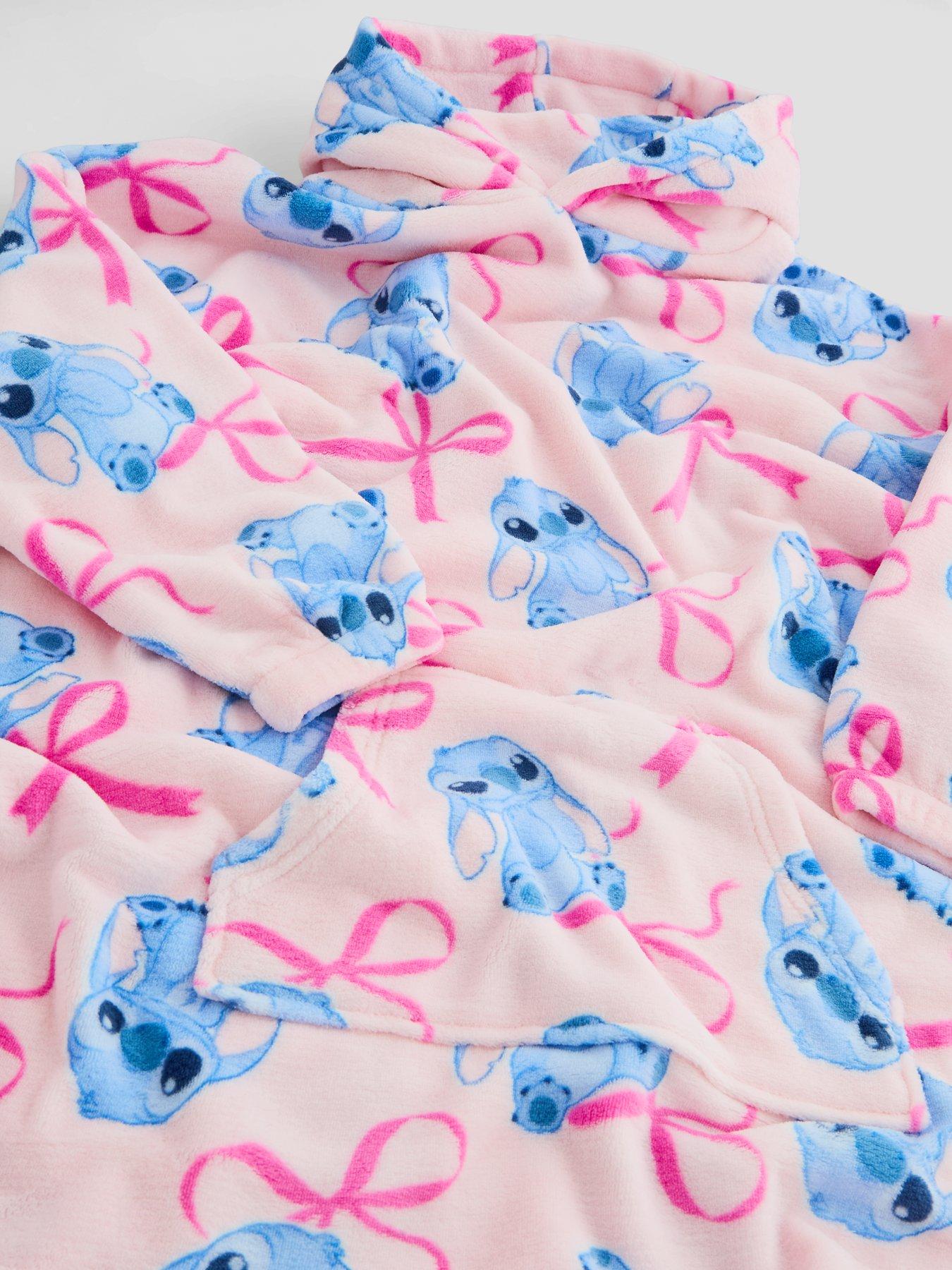 Image 3 of 5 of The Very Collection Girls Lilo &amp; Stitch Soft Fleece Hooded Blanket - Pink