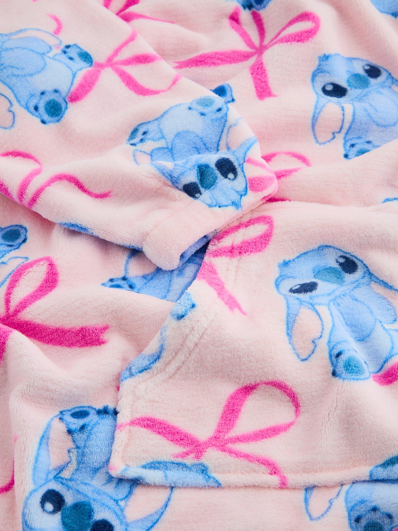 Image 5 of 5 of The Very Collection Girls Lilo &amp; Stitch Soft Fleece Hooded Blanket - Pink