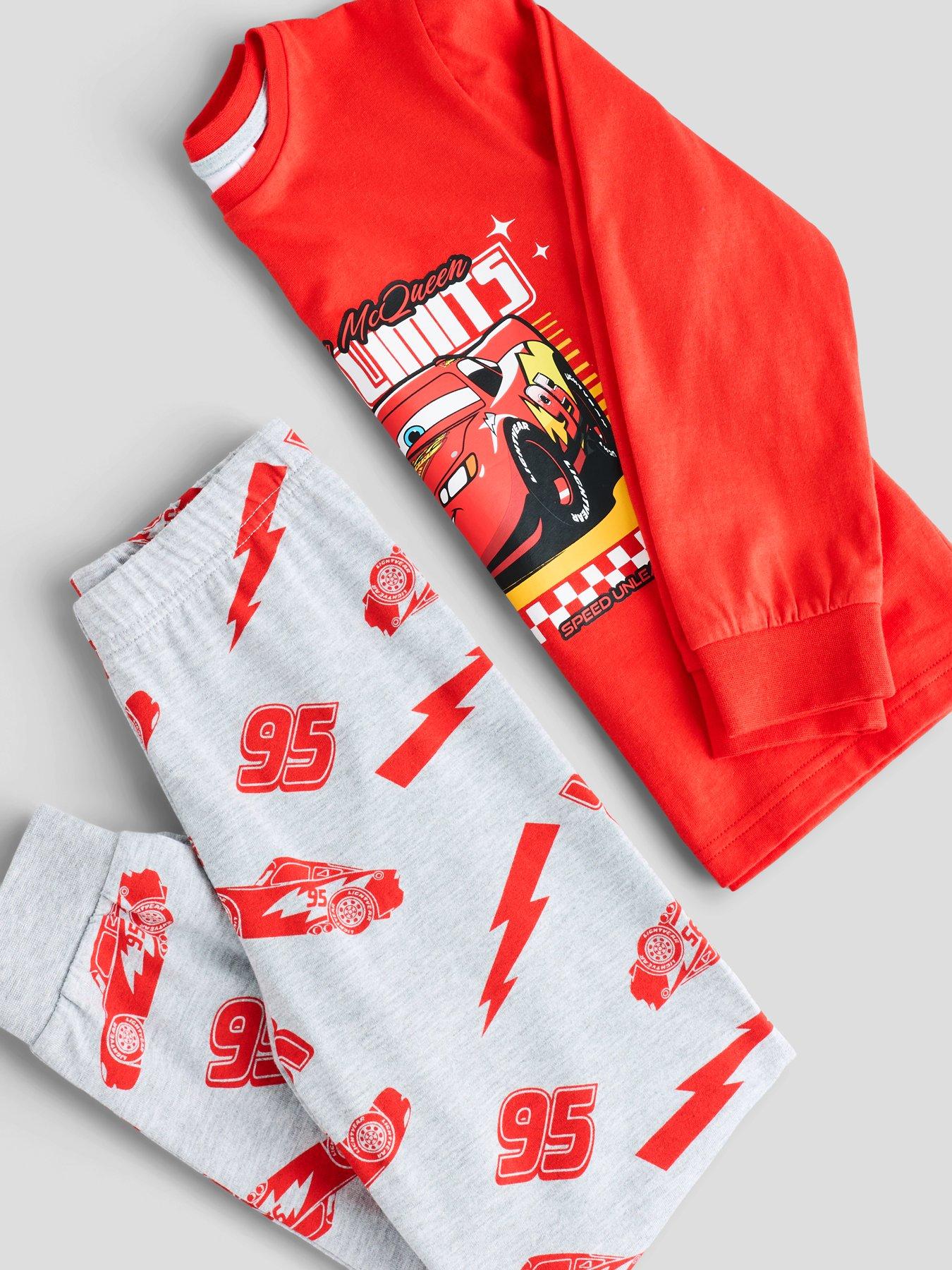 Image 3 of 6 of The Very Collection Boys Lightning McQueen Dressing Gown &amp; Pyjamas Set (12 Months - 7 Years) - Red