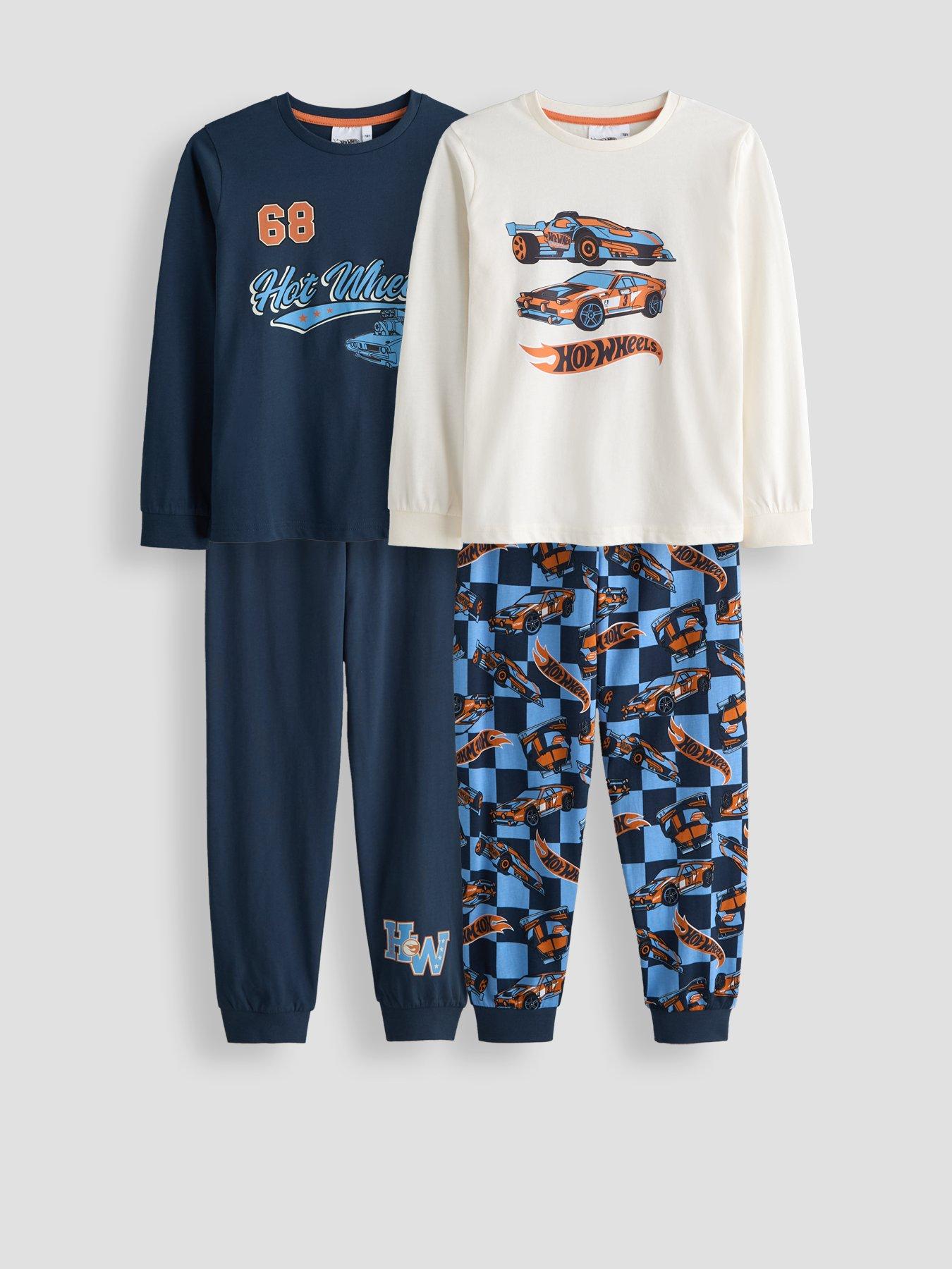 The Very Collection 2 Pack Hot Wheels Long Sleeve Pyjama Set - Navy