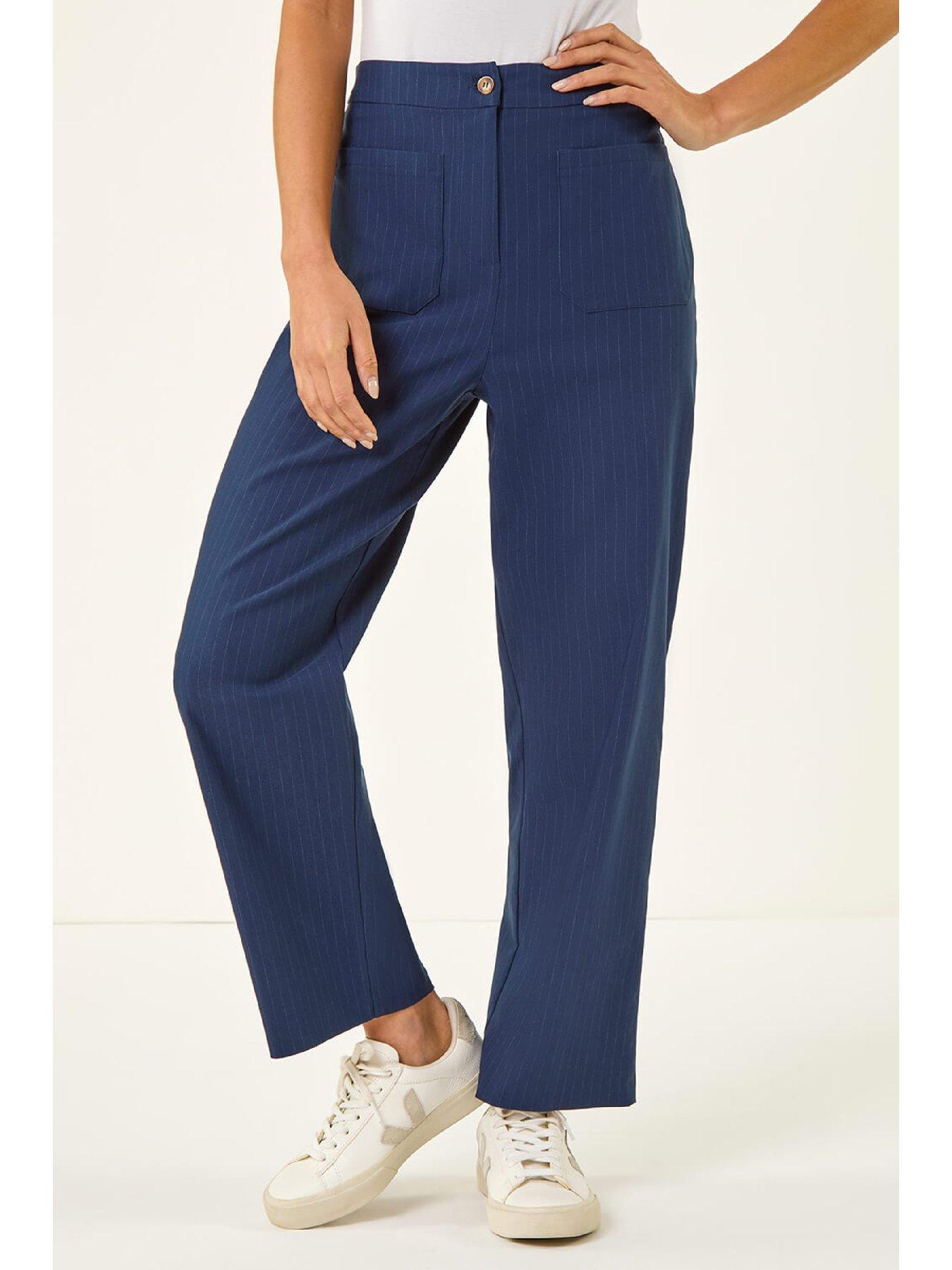  image of roman-stripe-print-bengaline-stretch-trouser