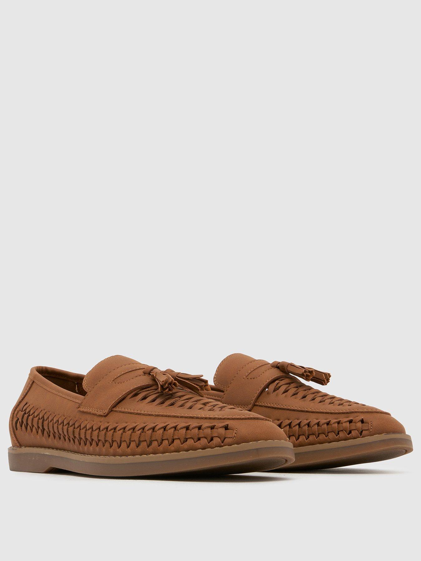  image of schuh-robbie-woven-loafer-brown