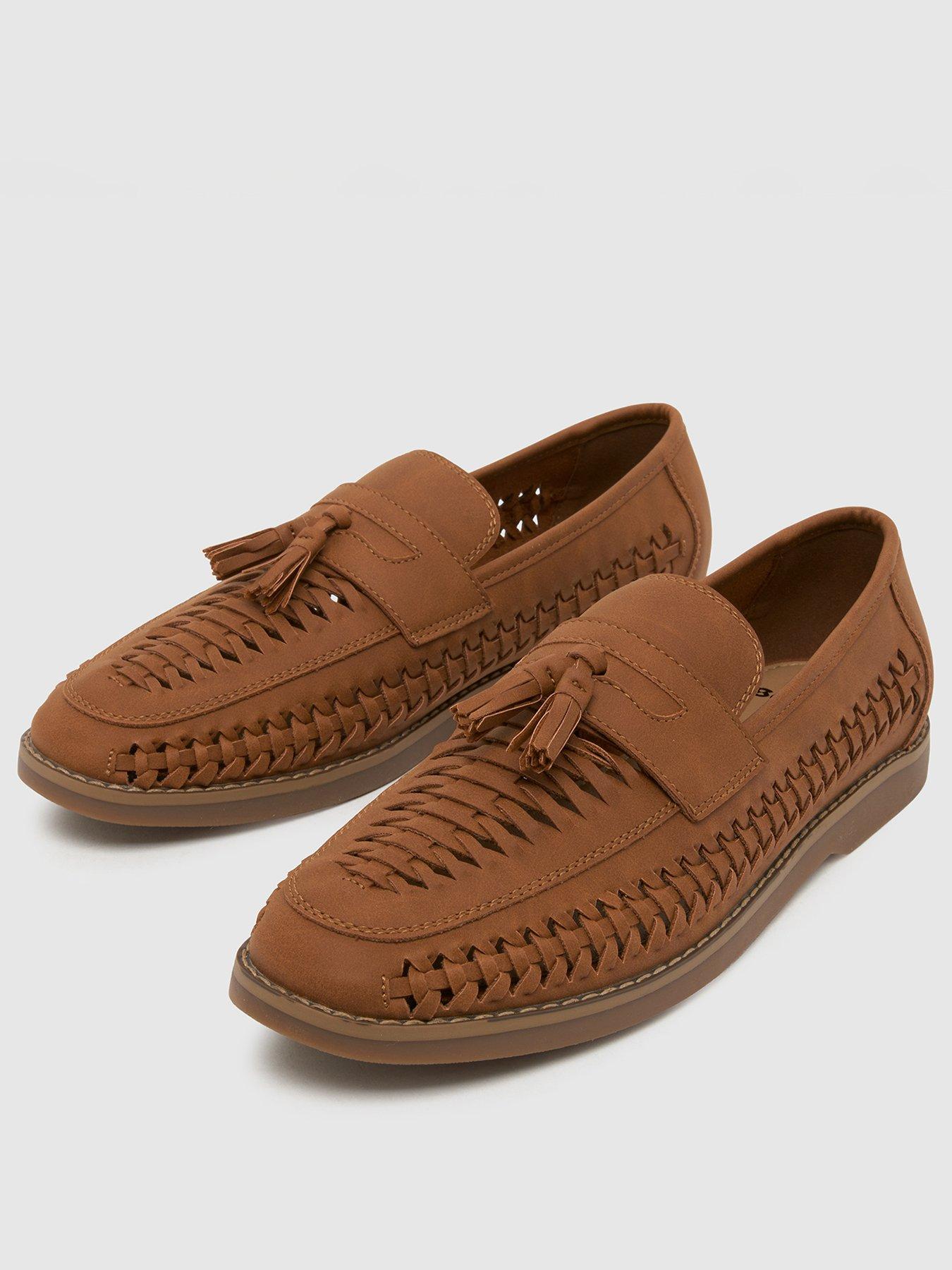  image of schuh-robbie-woven-loafer-brown