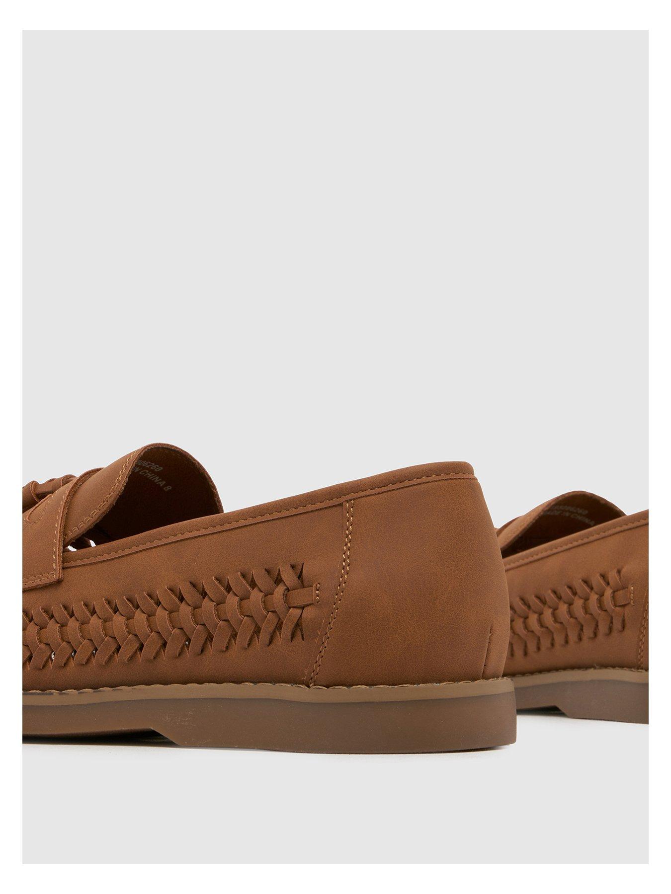  image of schuh-robbie-woven-loafer-brown