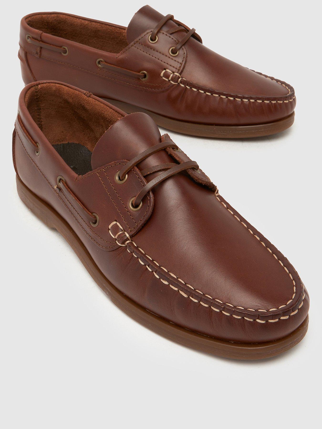 Image 3 of 4 of Schuh Patient Leather Boat Shoe - Brown