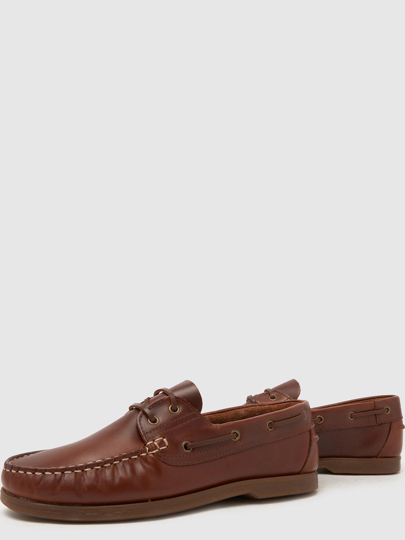 Image 4 of 4 of Schuh Patient Leather Boat Shoe - Brown
