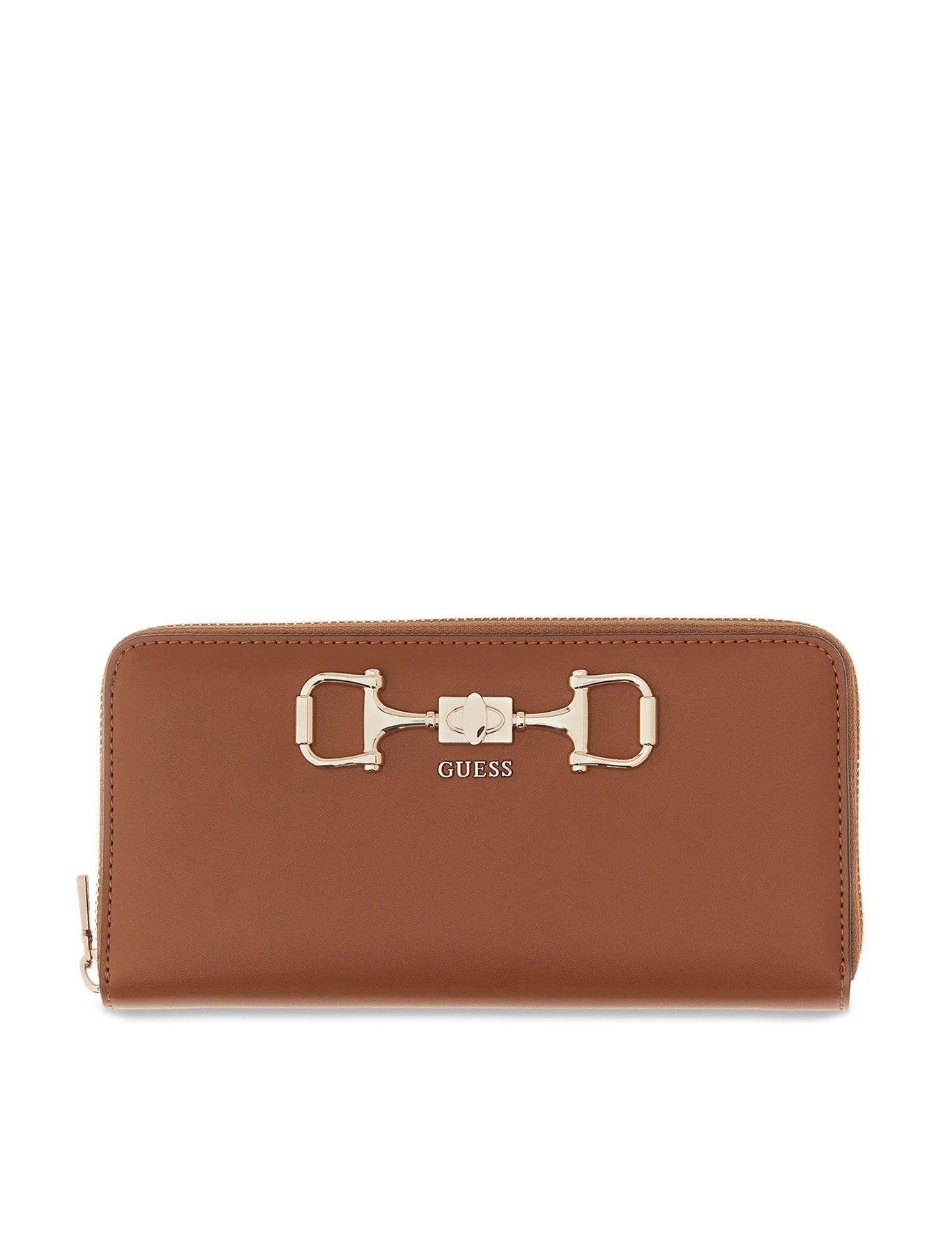 Guess Janie Slg Large Zip Around - Brown