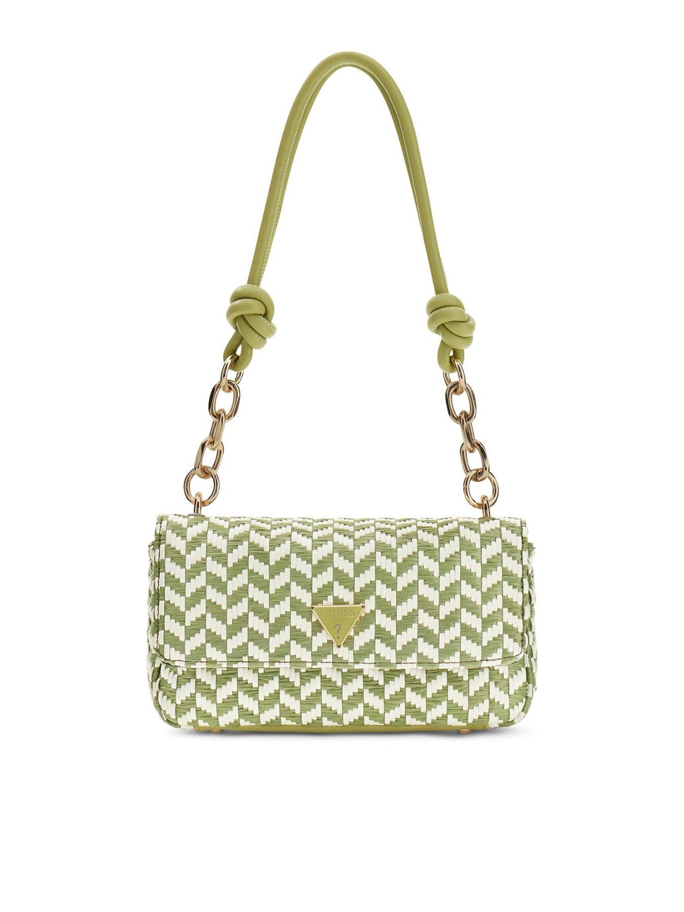 Image 1 of 4 of Guess Tessi Flap Shoulder Bag - Green